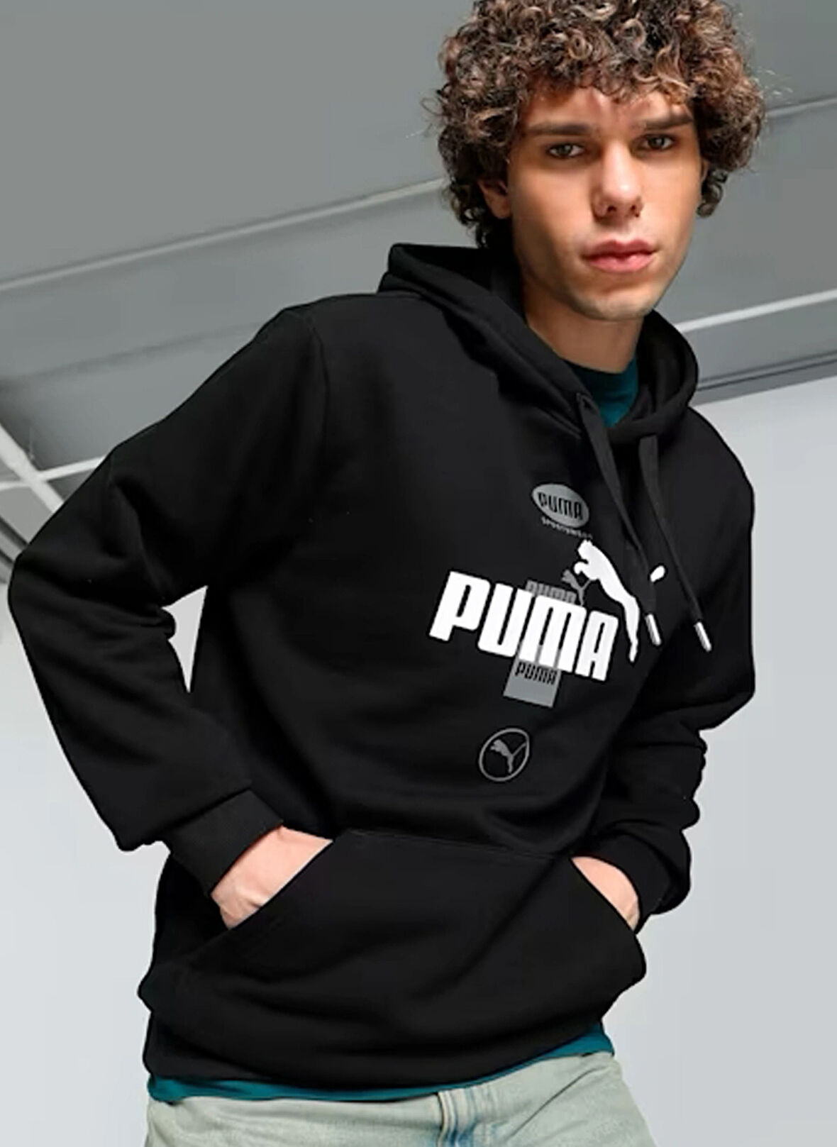 Siyah Kadın Kapüşon Yaka Normal Kalıp Sweatshirt 67000901 Puma Power Graphic Hoodie