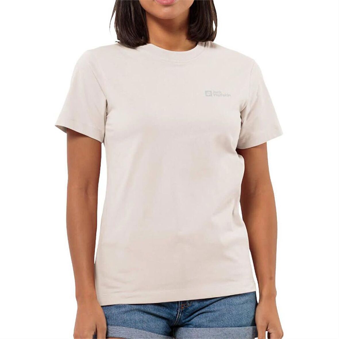 Jack Wolfskin Essentıal T W Ekru Kadın T-Shirt