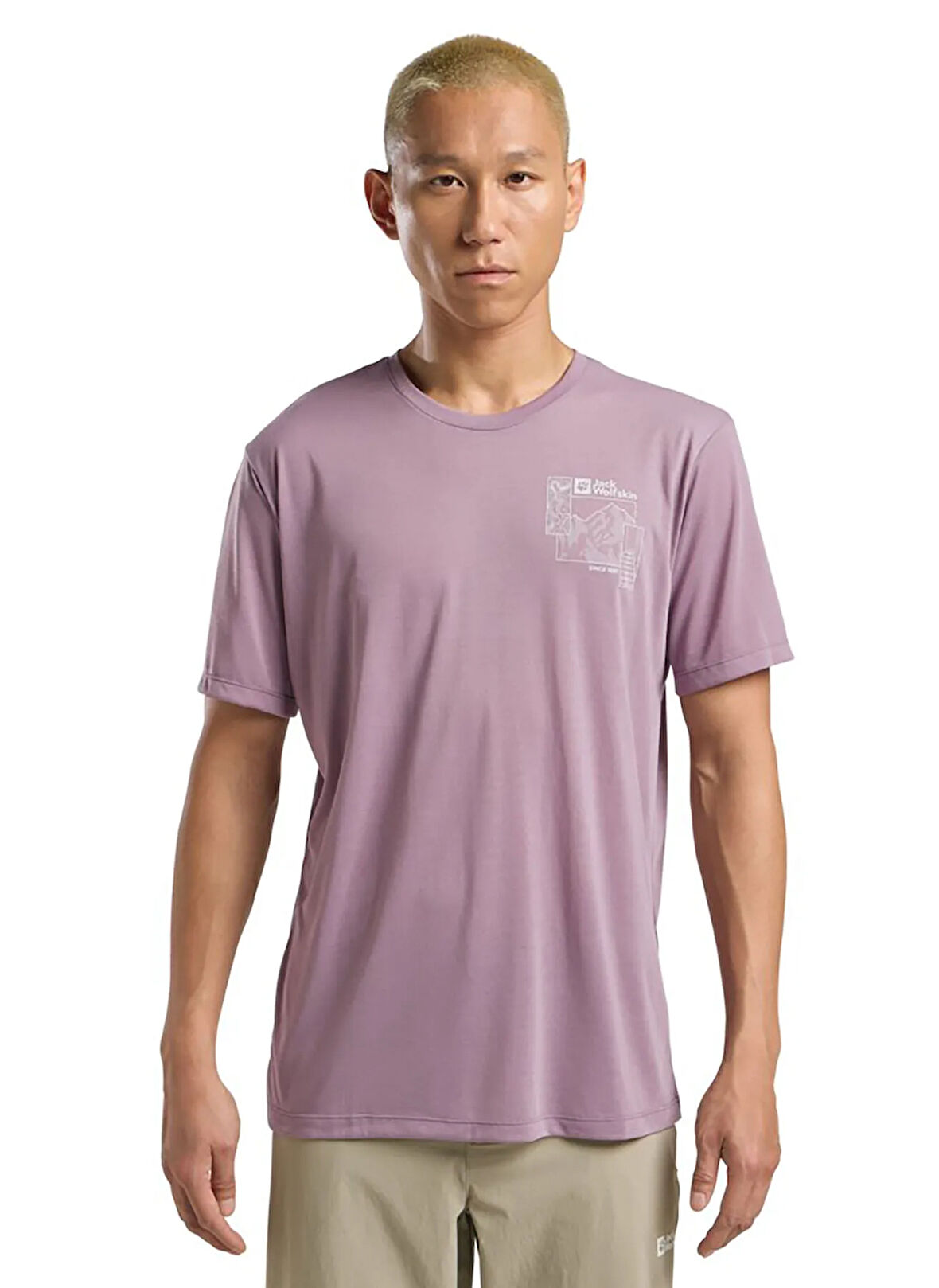 Jack Wolfskin A62314TRVONNAN GRAPHIC T M Mor Bisiklet Yaka Regular Fit Düz Erkek T-Shirt