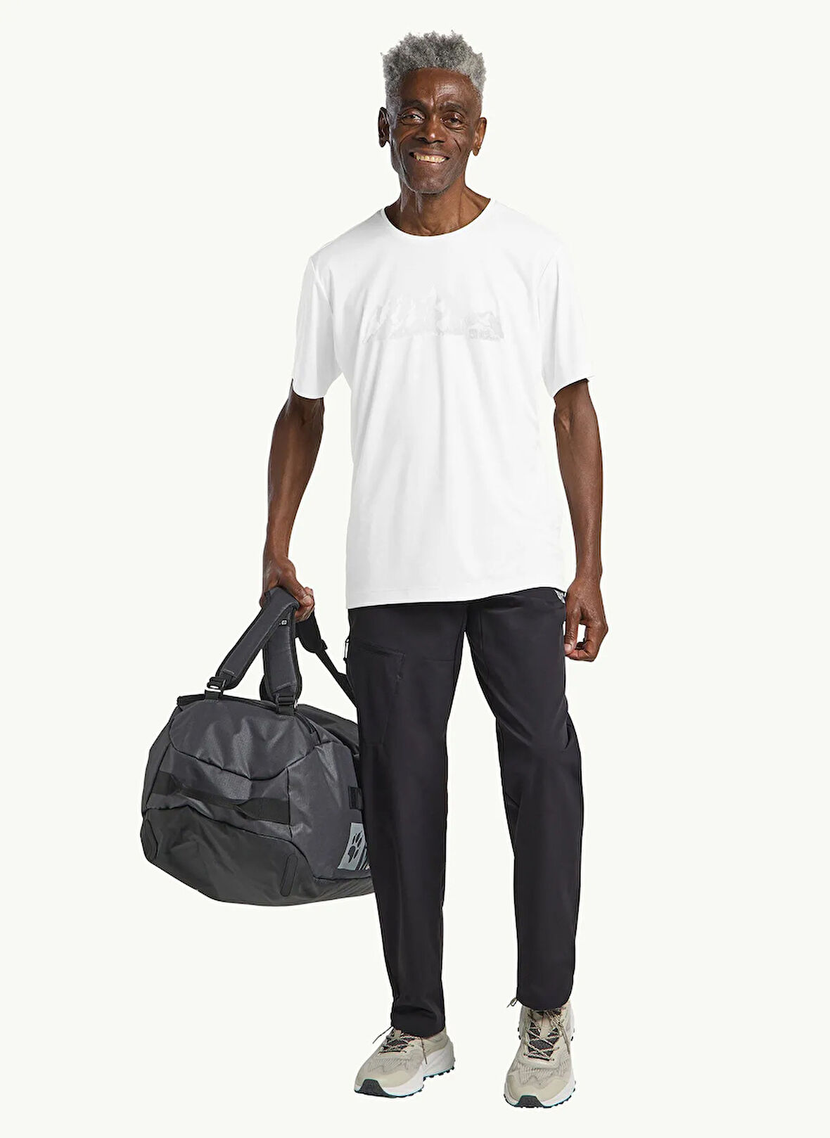 Jack Wolfskin A63269PEAK GRAPHIC T M Beyaz Bisiklet Yaka Regular Fit Düz Erkek T-Shirt