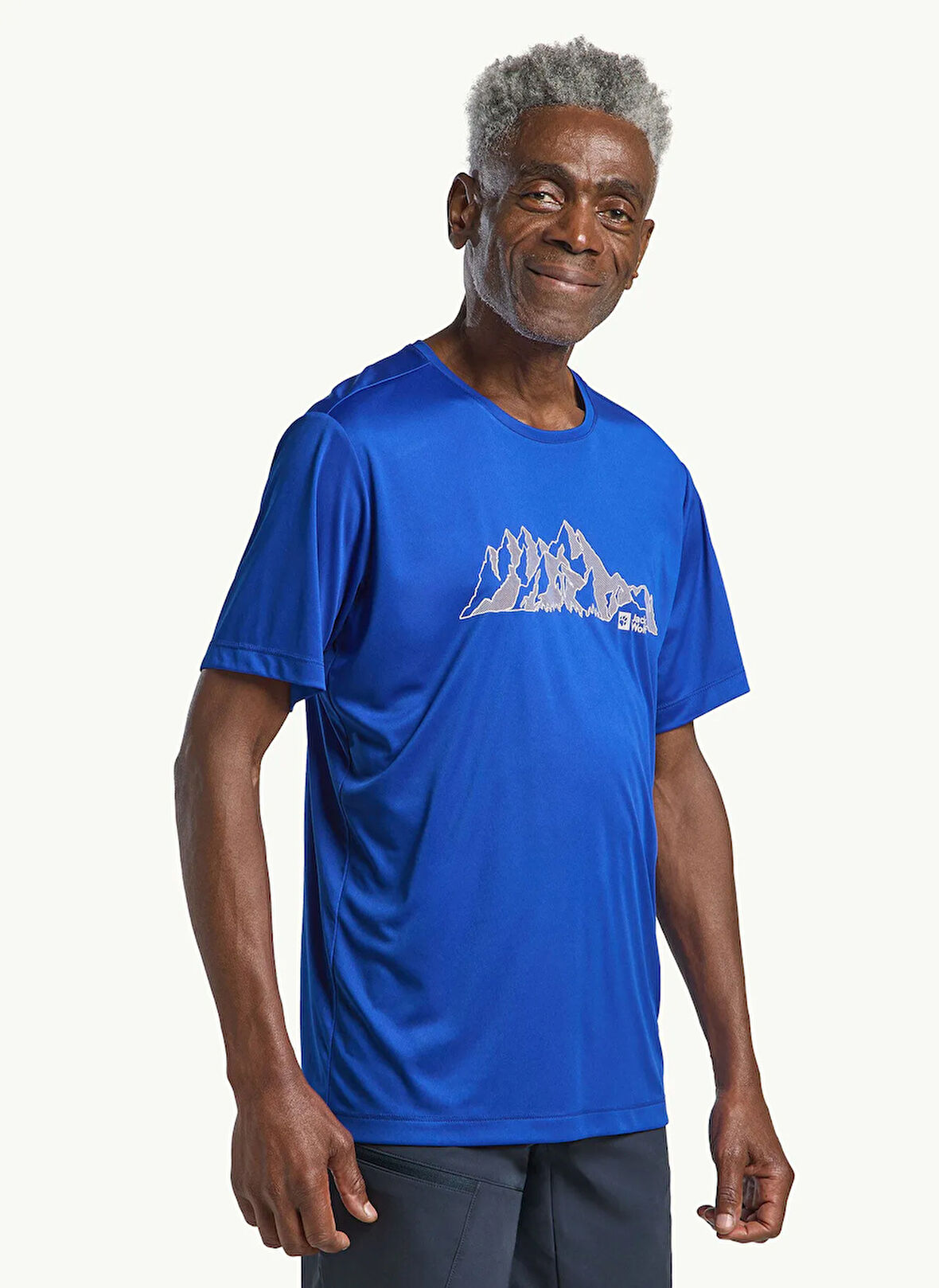 Jack Wolfskin A63269PEAK GRAPHIC T M Koyu Mavi Bisiklet Yaka Regular Fit Düz Erkek T-Shirt