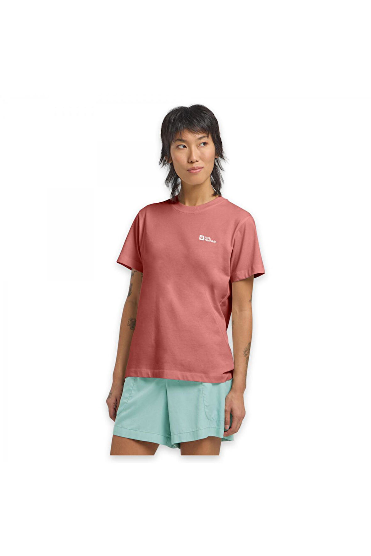 Jack Wolfskin 1808352 Essential T W Kırmızı Kadın Outdoor