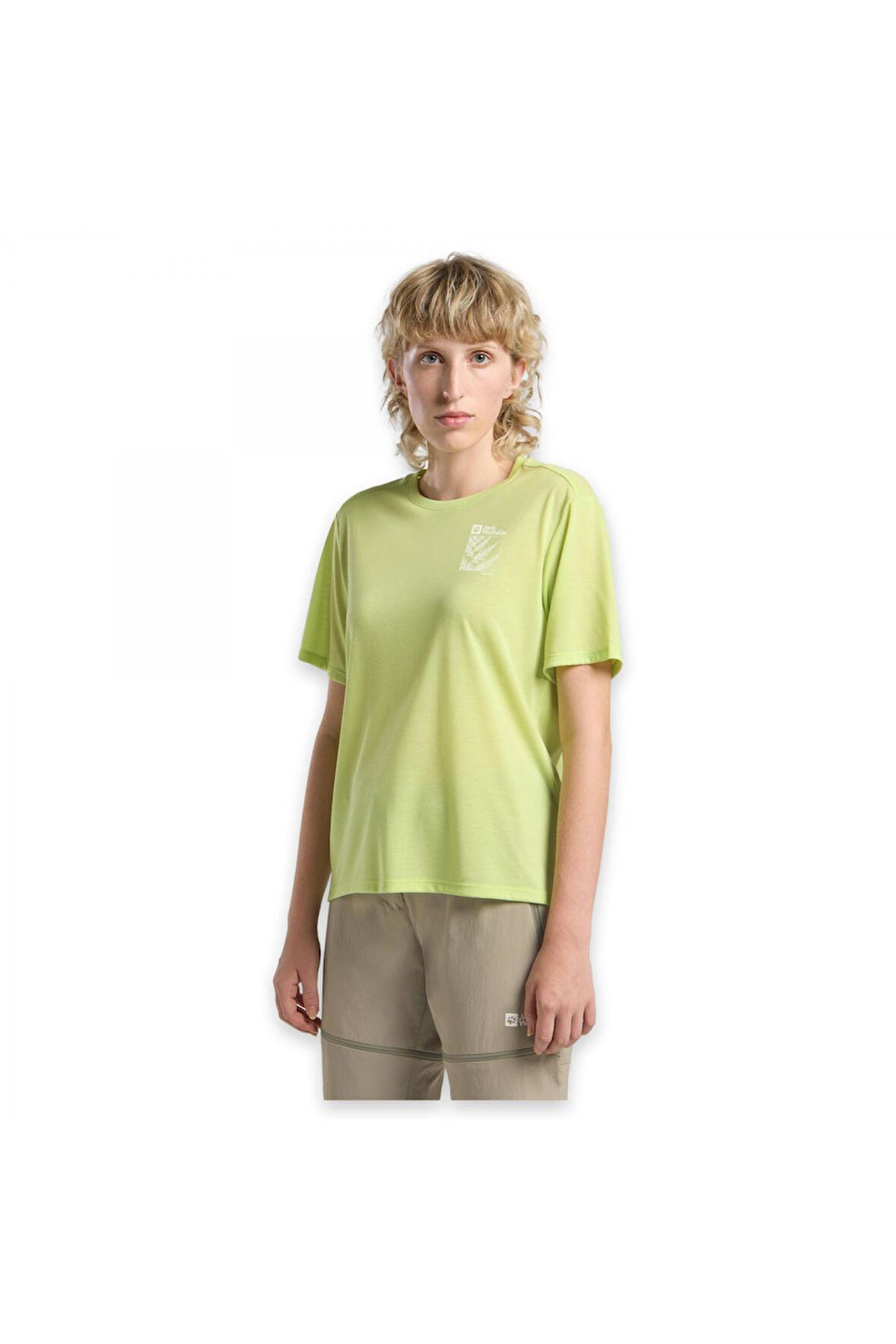 Jack Wolfskin A63953 Vonnan Graphic T W Açık Yeşil Kadın T-Shirt