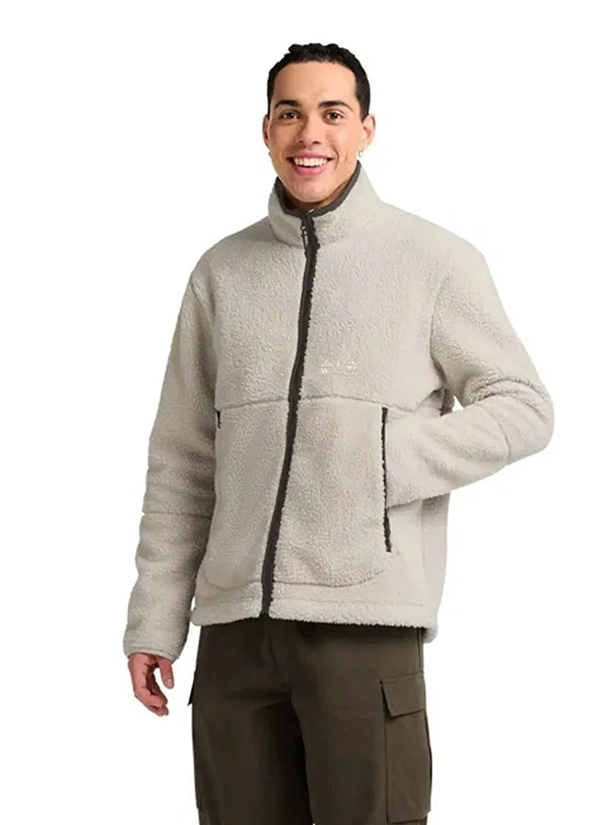 Jack Wolfskin A64997_A0056-STONE Krem Düz Erkek Mont