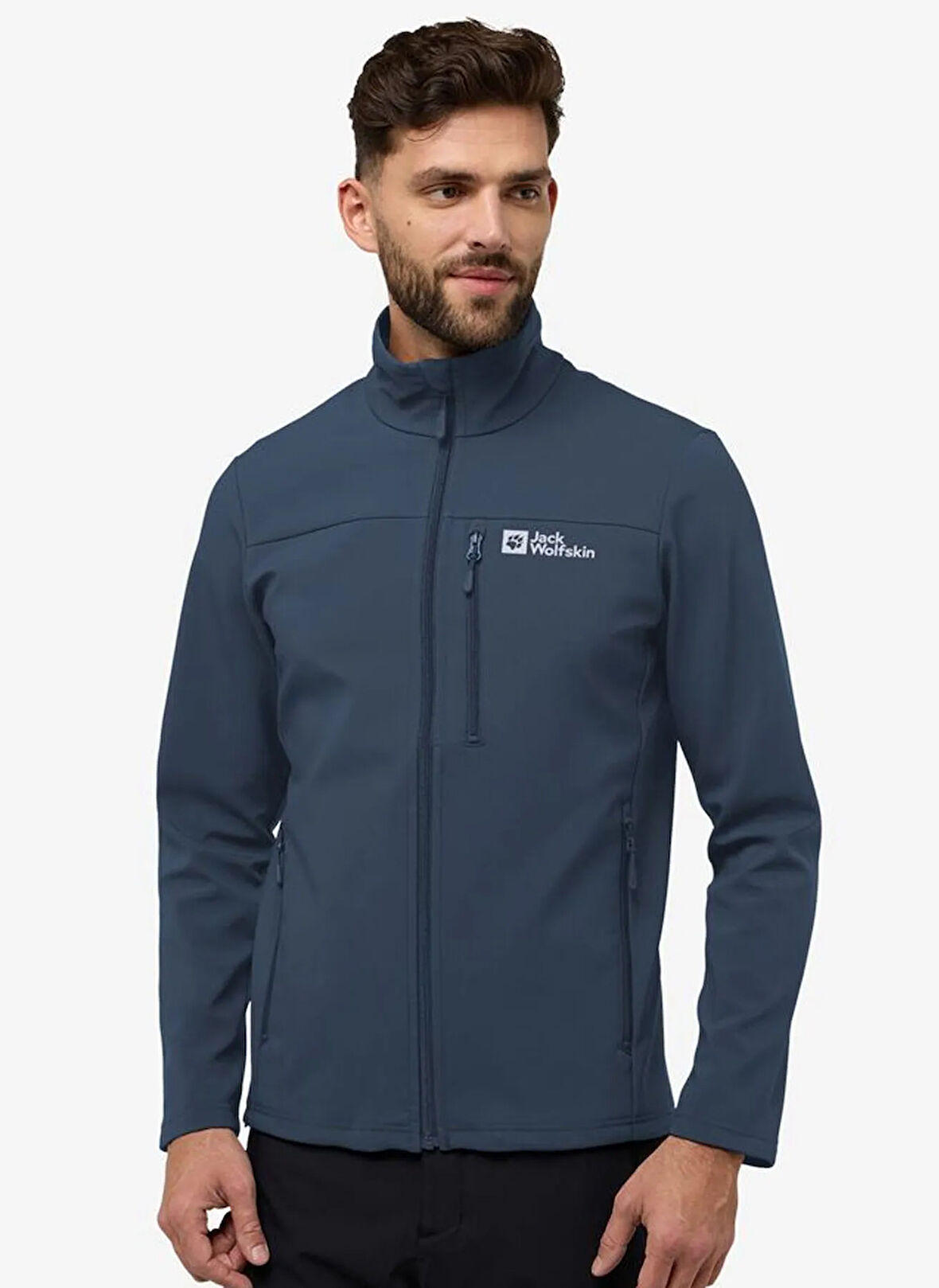 Jack Wolfskin A62521_C0412-WHIRLWIND MEN Lacivert Dik Yaka Normal Düz Erkek Polar Sweatshırt