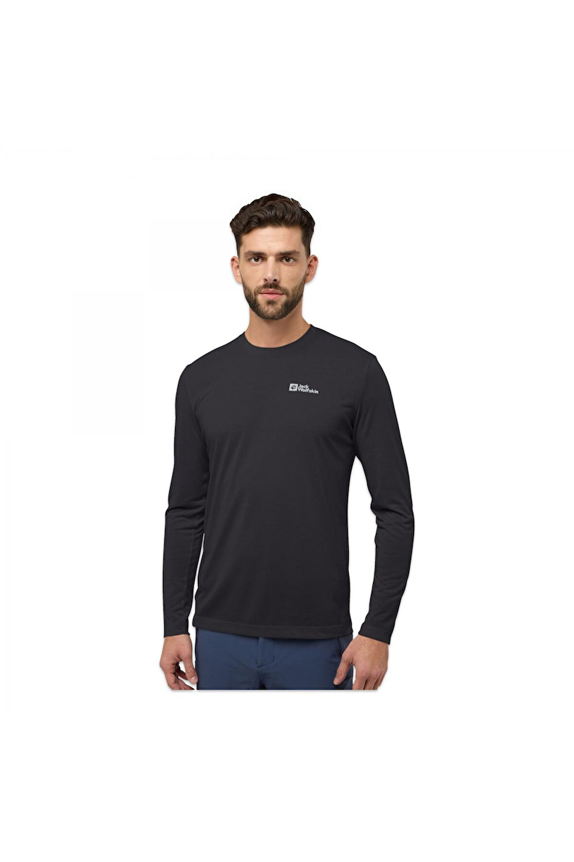 Jack Wolfskin A60291 Vonnan Ls T M Siyah Erkek T-Shirt