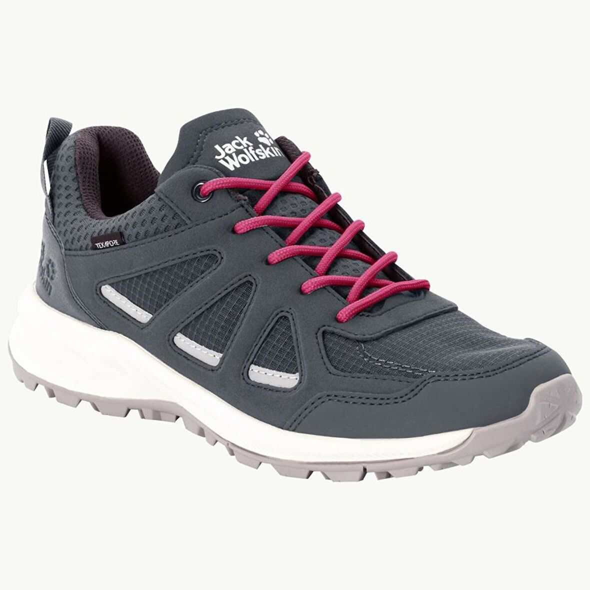 Jack Wolfskin 4051341 Woodland 2 Texapore Low W Grey/Red Kadın Outdoor Ayakkabı