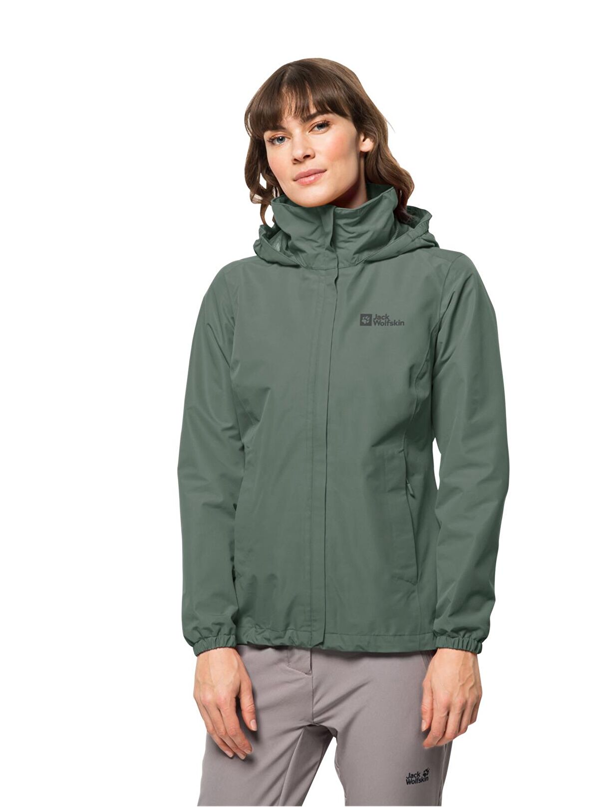 Jack Wolfskin Yeşil Normal Kalıp Kadın Termal Zip Ceket 1111202-4311 STORMY POINT 2L JKT W
