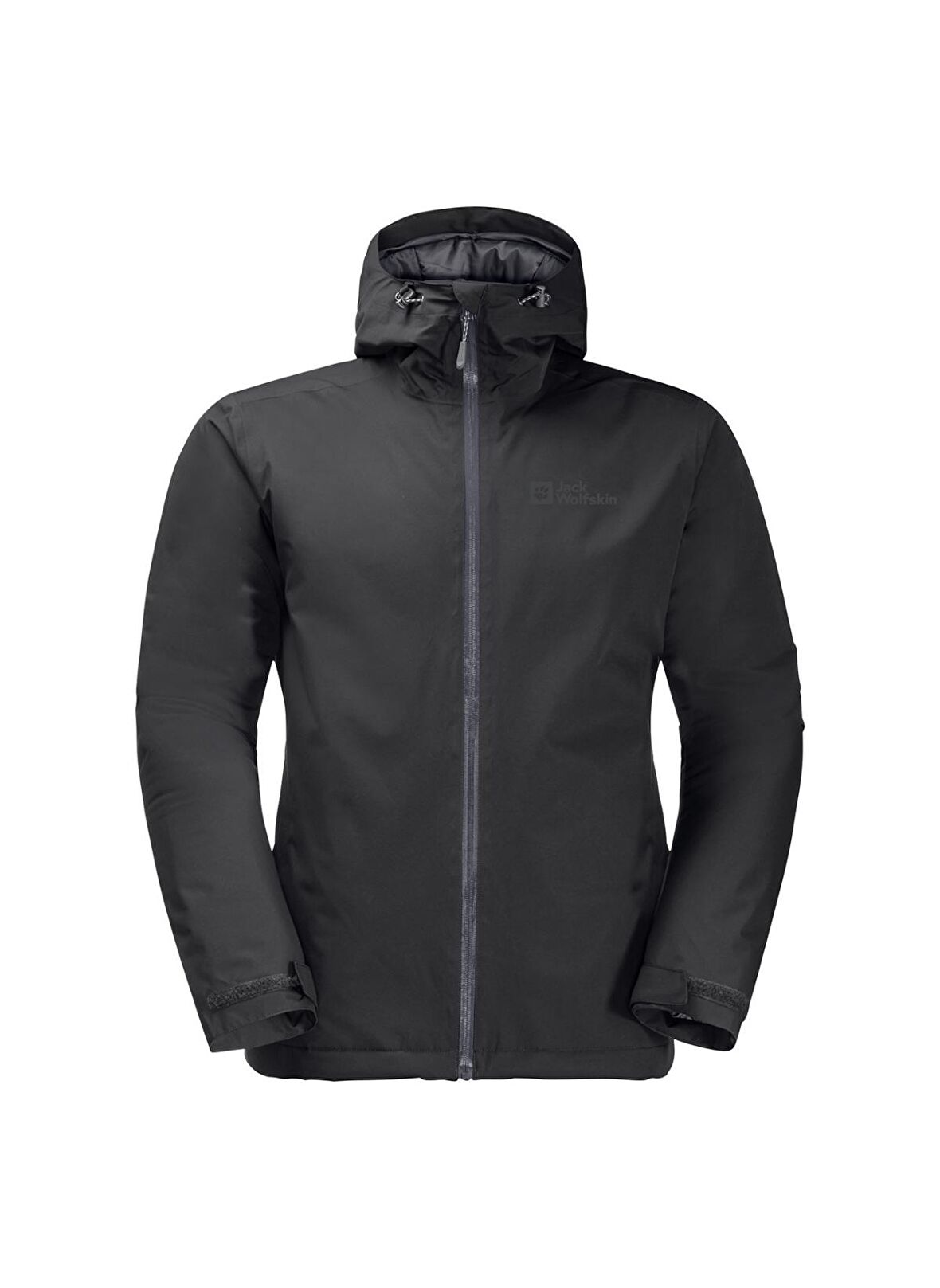Jack Wolfskin Siyah Erkek Kapüşonlu Termal Zip Ceket 1111723-6000 WISPER INS JKT M