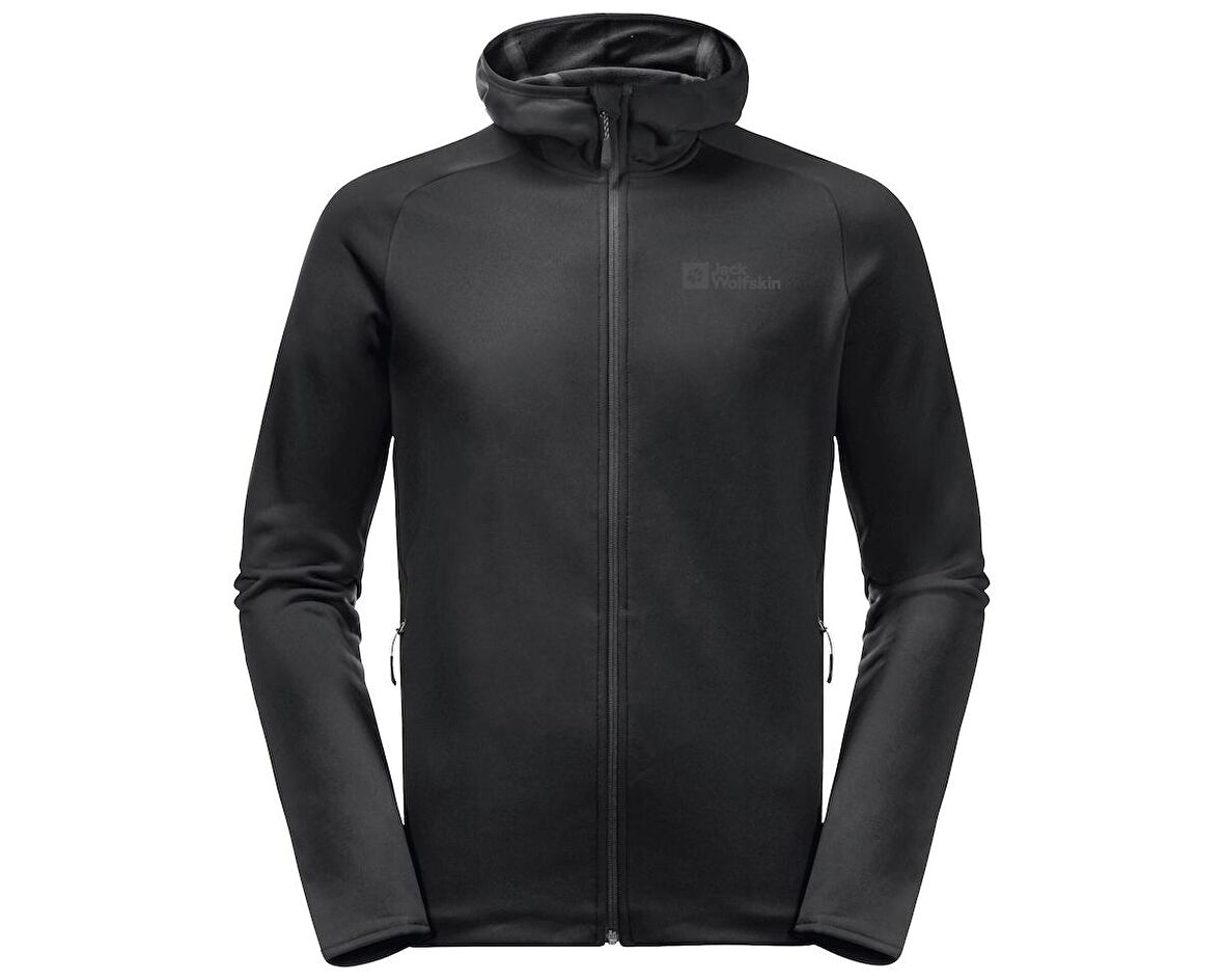 Jack Wolfskin Baiselberg Hooded Fz Erkek Outdoor Polar Ceket 1710541-6000 Siyah