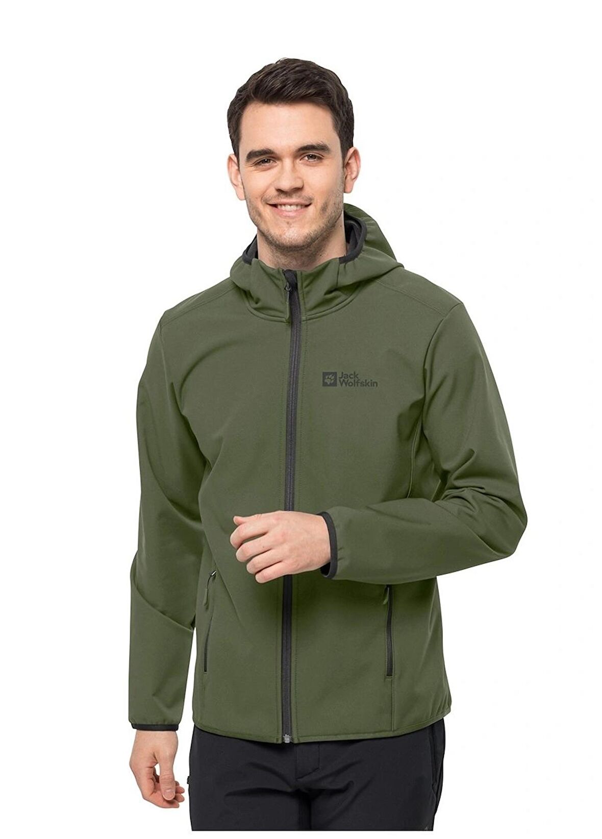 Jack Wolfskin BORNBERG HOODY M Haki Erkek Mont