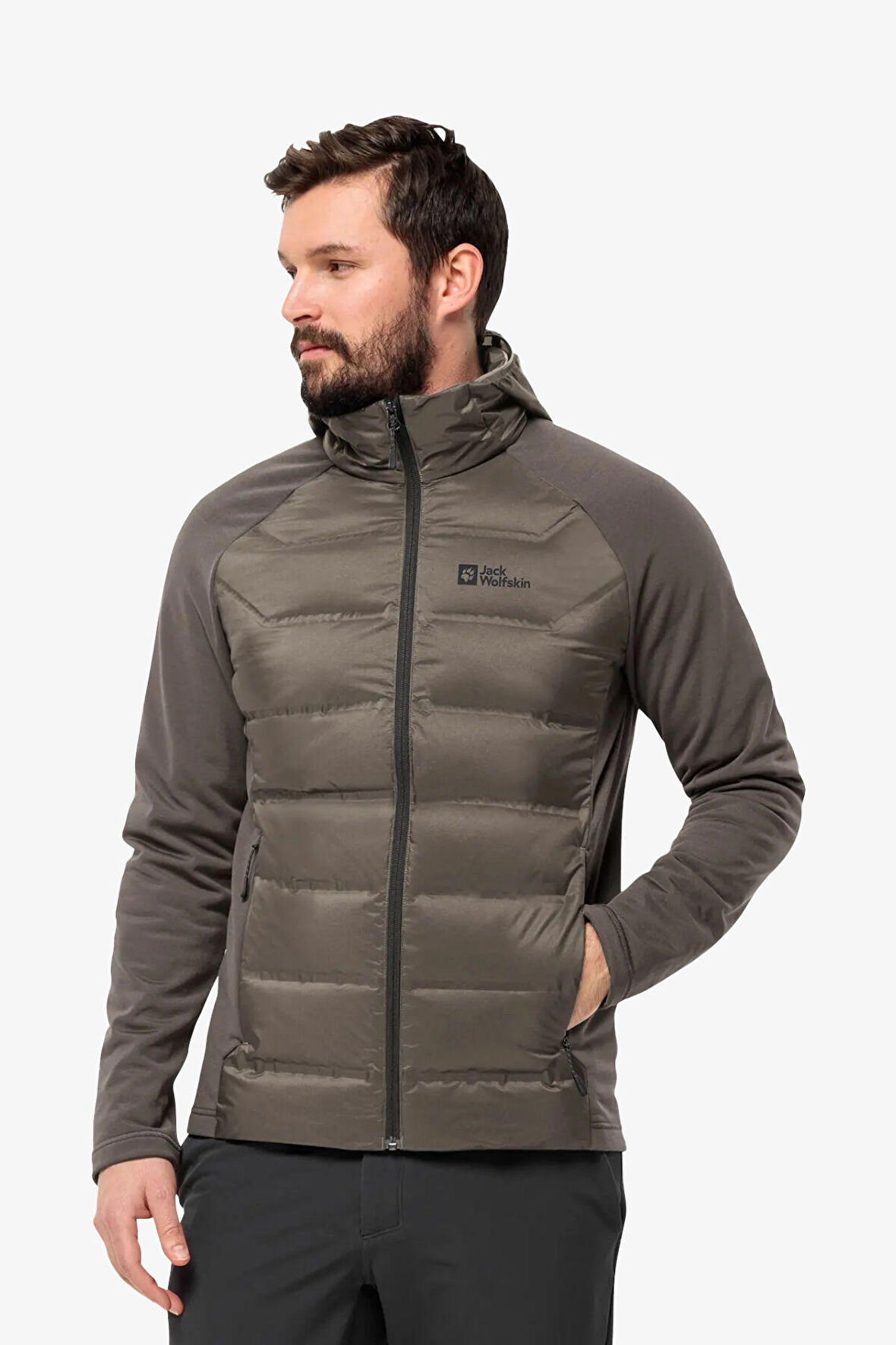 Jack Wolfskin Tasman Down Hybrid Erkek Kahverengi Mont 1711411-5719