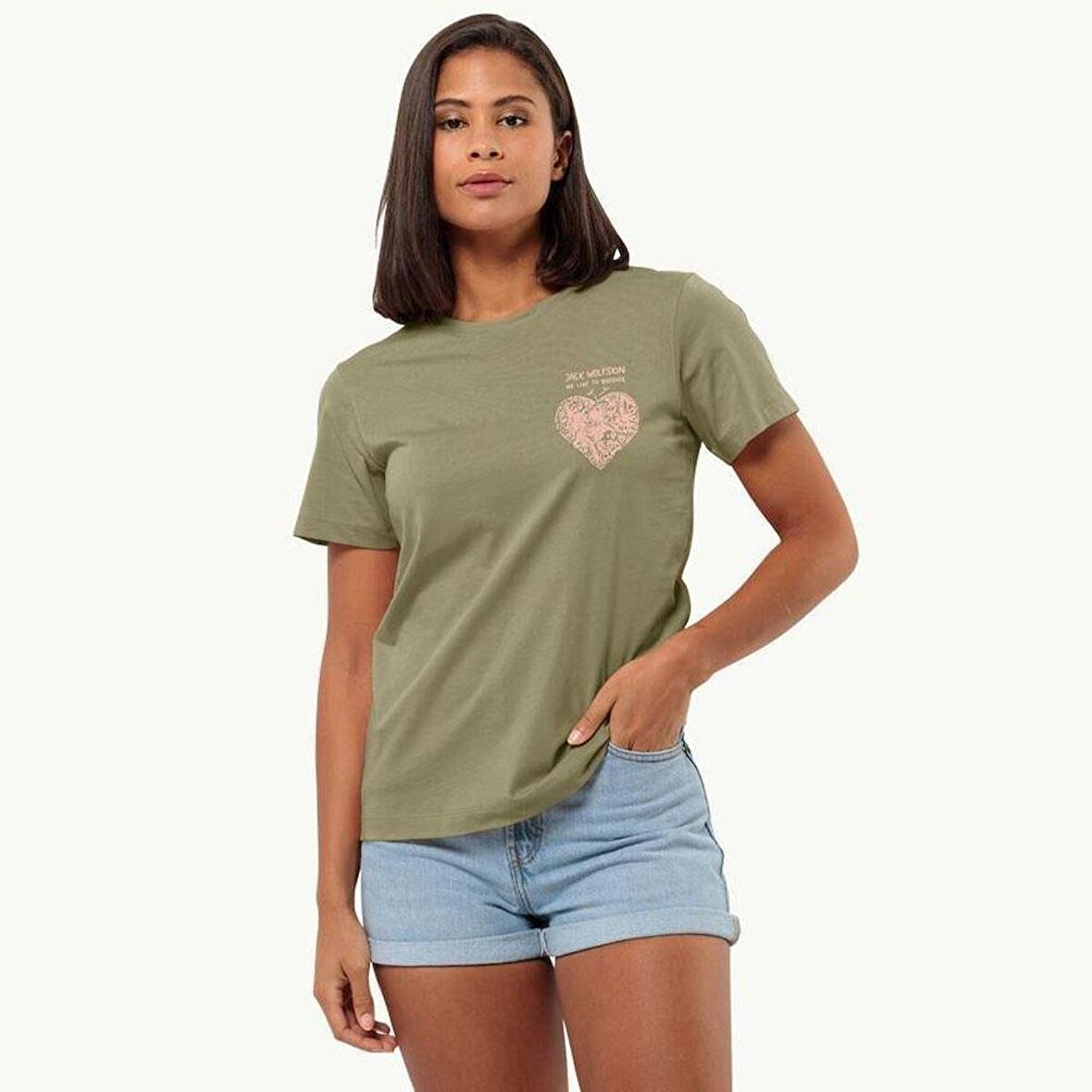 Jack Wolfskin Discover Heart T W Kadın Tişört 1809701