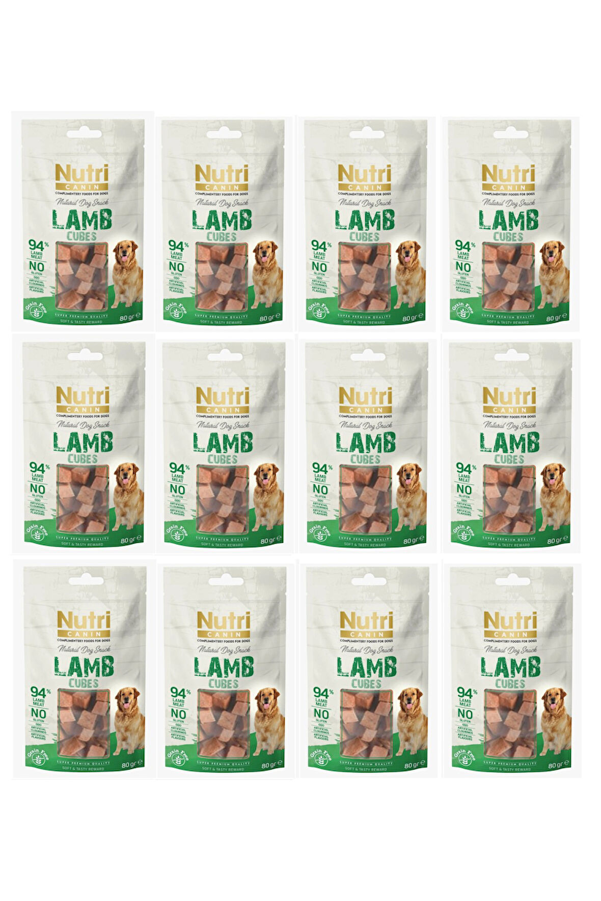 Nutri Canin Kuzu Etli Küp Tahılsız Köpek Ödülü 80 Gr. X 12 Adet