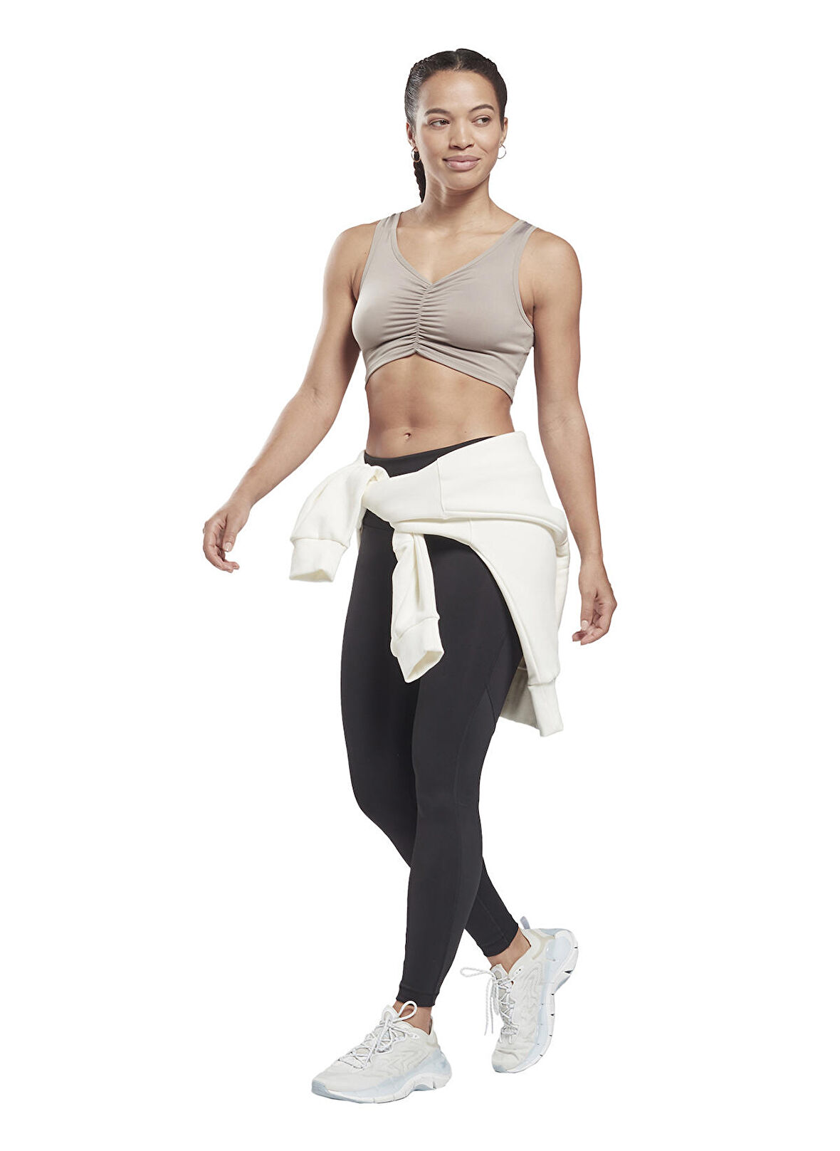 Reebok Gri Kadın Atlet H56396 S Ruched Cropped Tank