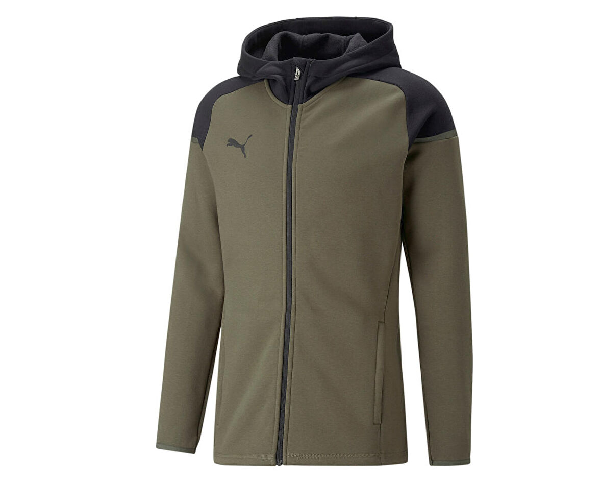 Puma Teamcup Casuals Hooded Jkt Erkek Futbol Ceketi 65798735 Haki