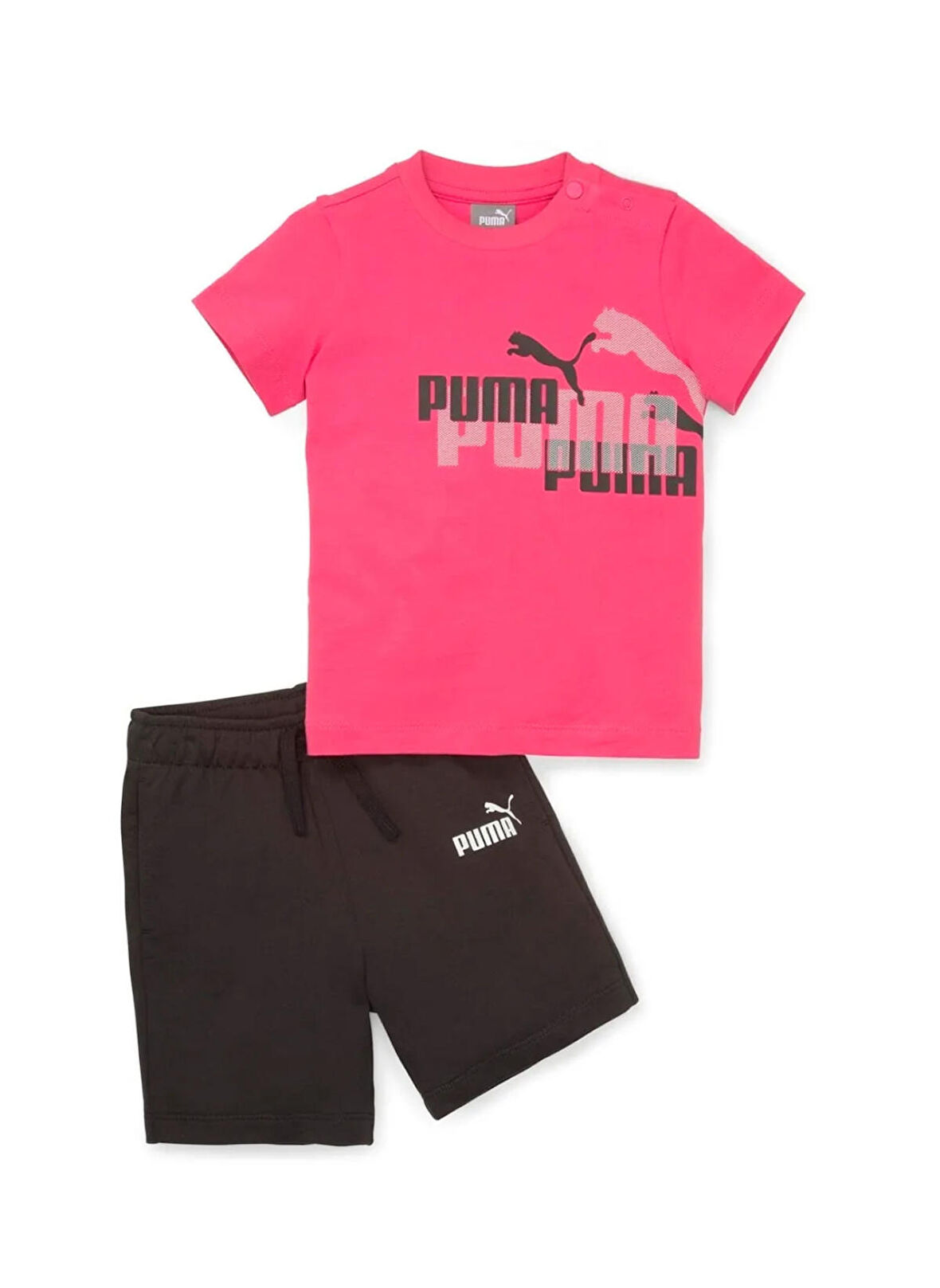 Puma Pembe - Siyah Kadın Eşofman Takımı 67335125-Minicats ESS+ Set