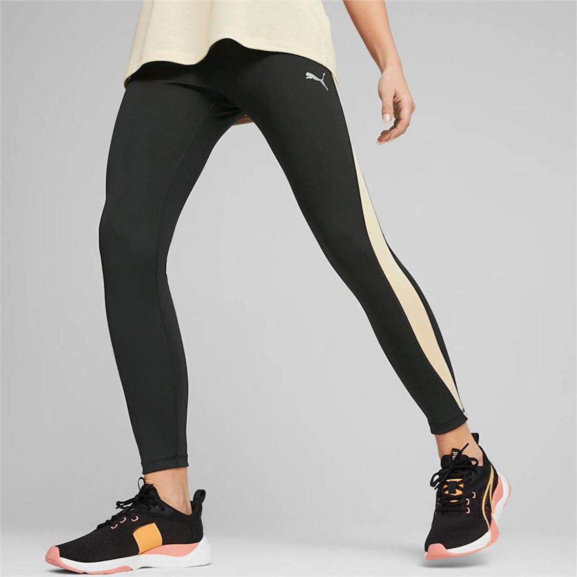 Puma Evostripe 7/8 High-Waist Tights Kadın Yüksek Belli Tayt Siyah 67308251