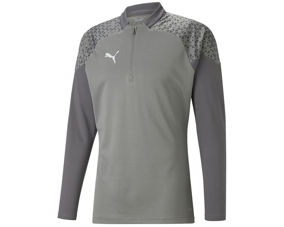 Puma Teamcup Training 1/4 Zip Top Erkek Futbol Uzun Kollu Antrenman Üstü 65798213 Gri