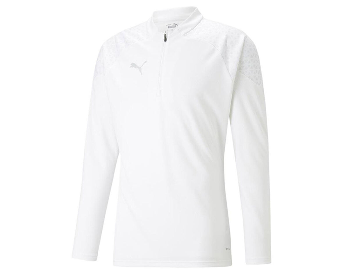 Puma Teamcup Training 1/4 Zip Top Erkek Futbol Uzun Kollu Antrenman Üstü 65798204 Beyaz