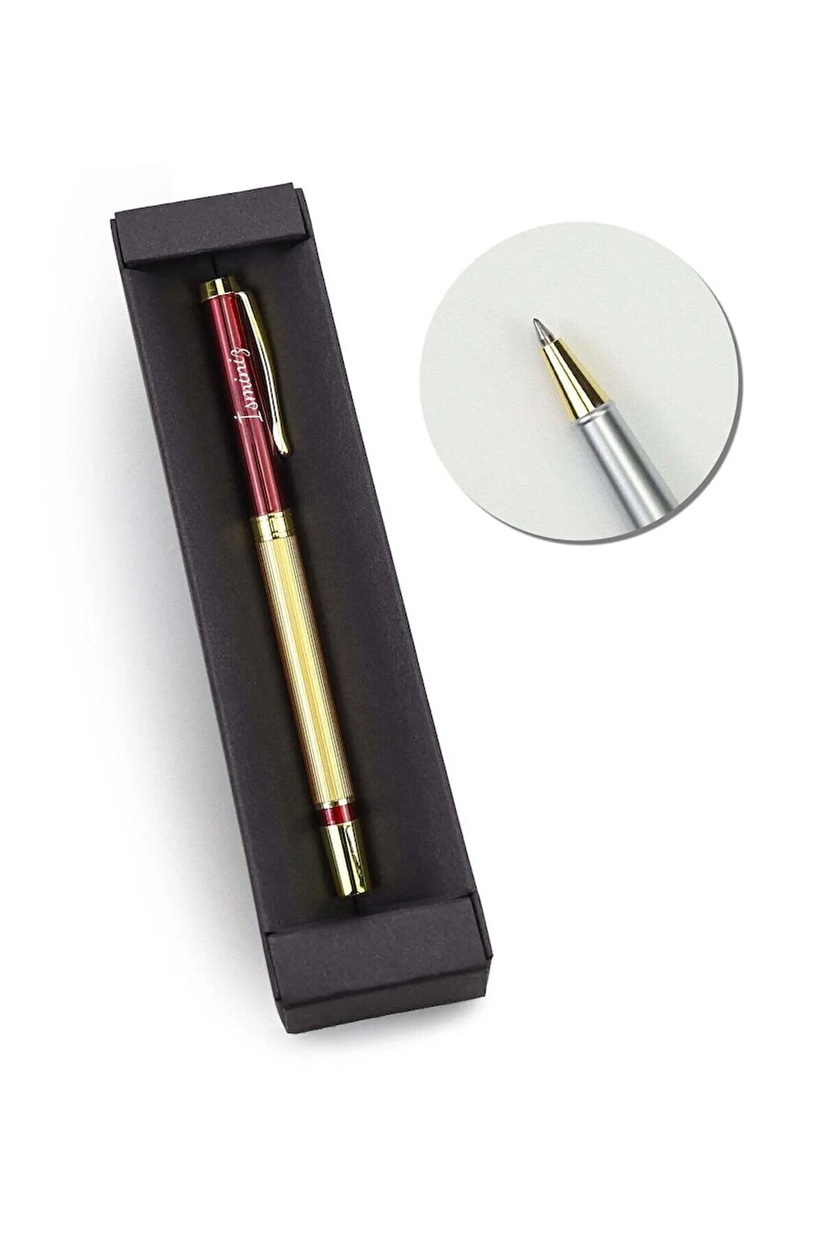 Gold Detaylı Kırmızı Tükenmez Kalem