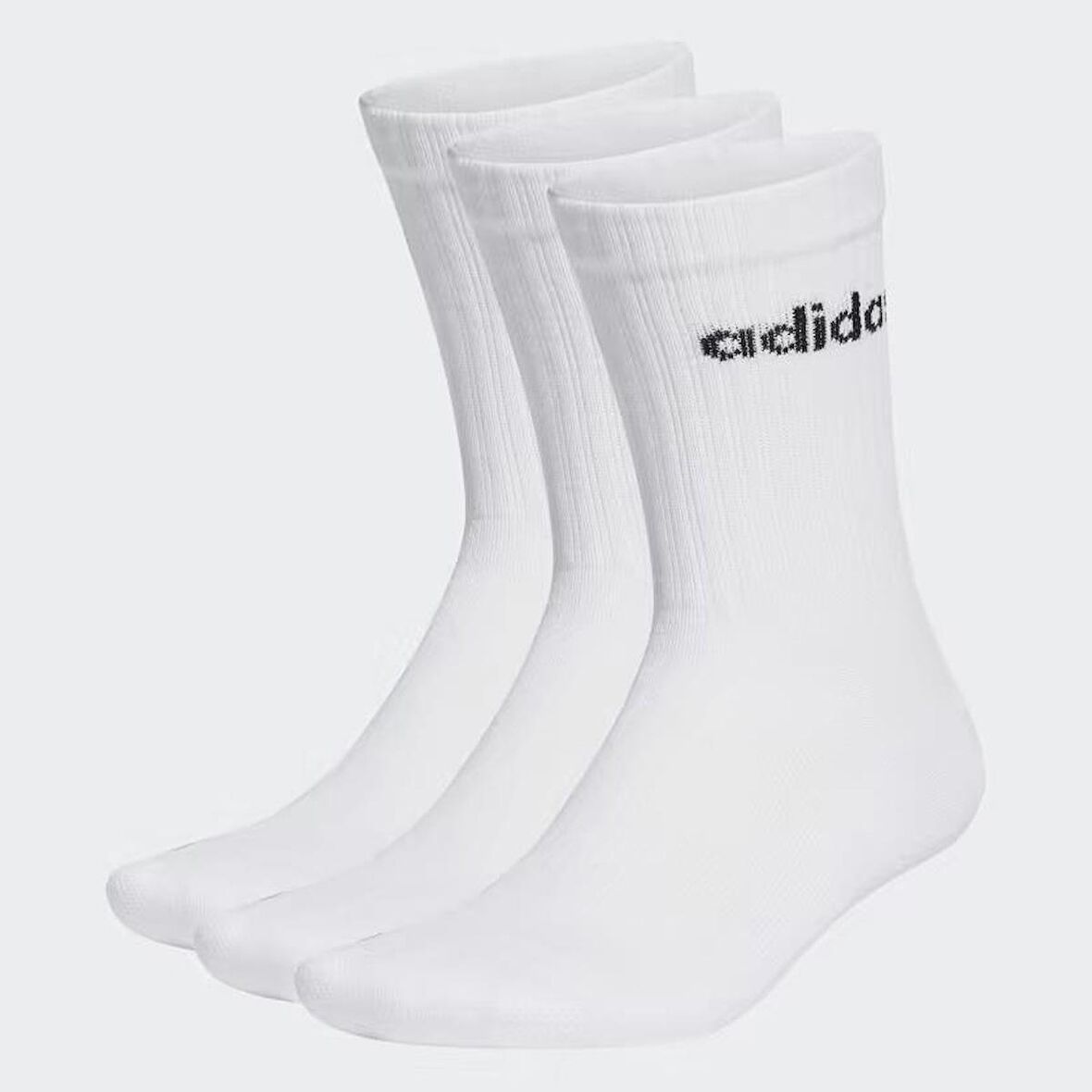 Adidas HT3455 Beyaz Linear Crew Yastıklı 3'lü Bilek Çorap