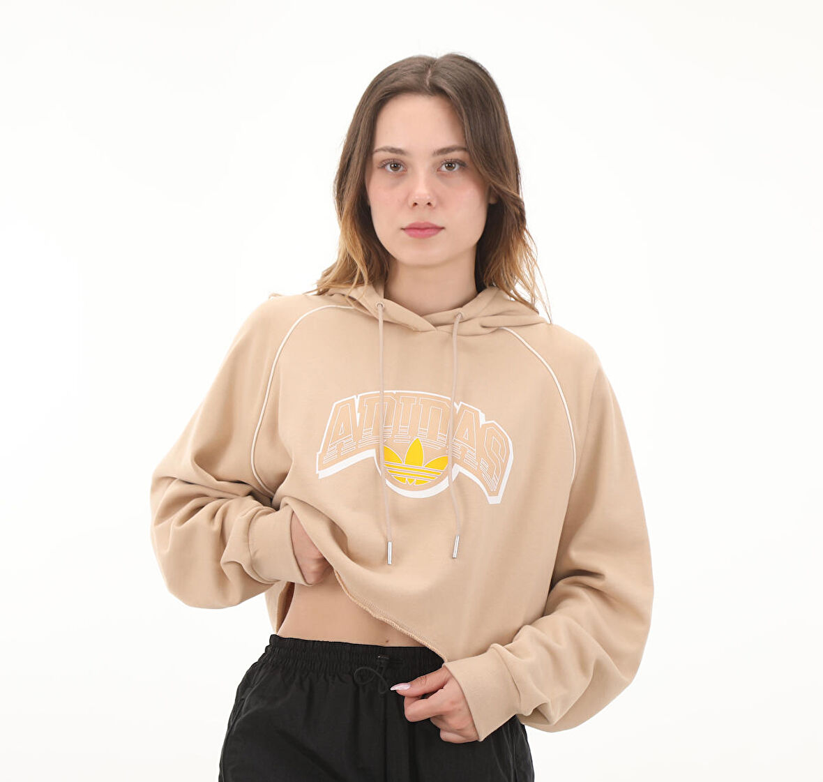 IS1950-K adidas Cs Crop Hoodıe Kadın Sweatshirt Krem