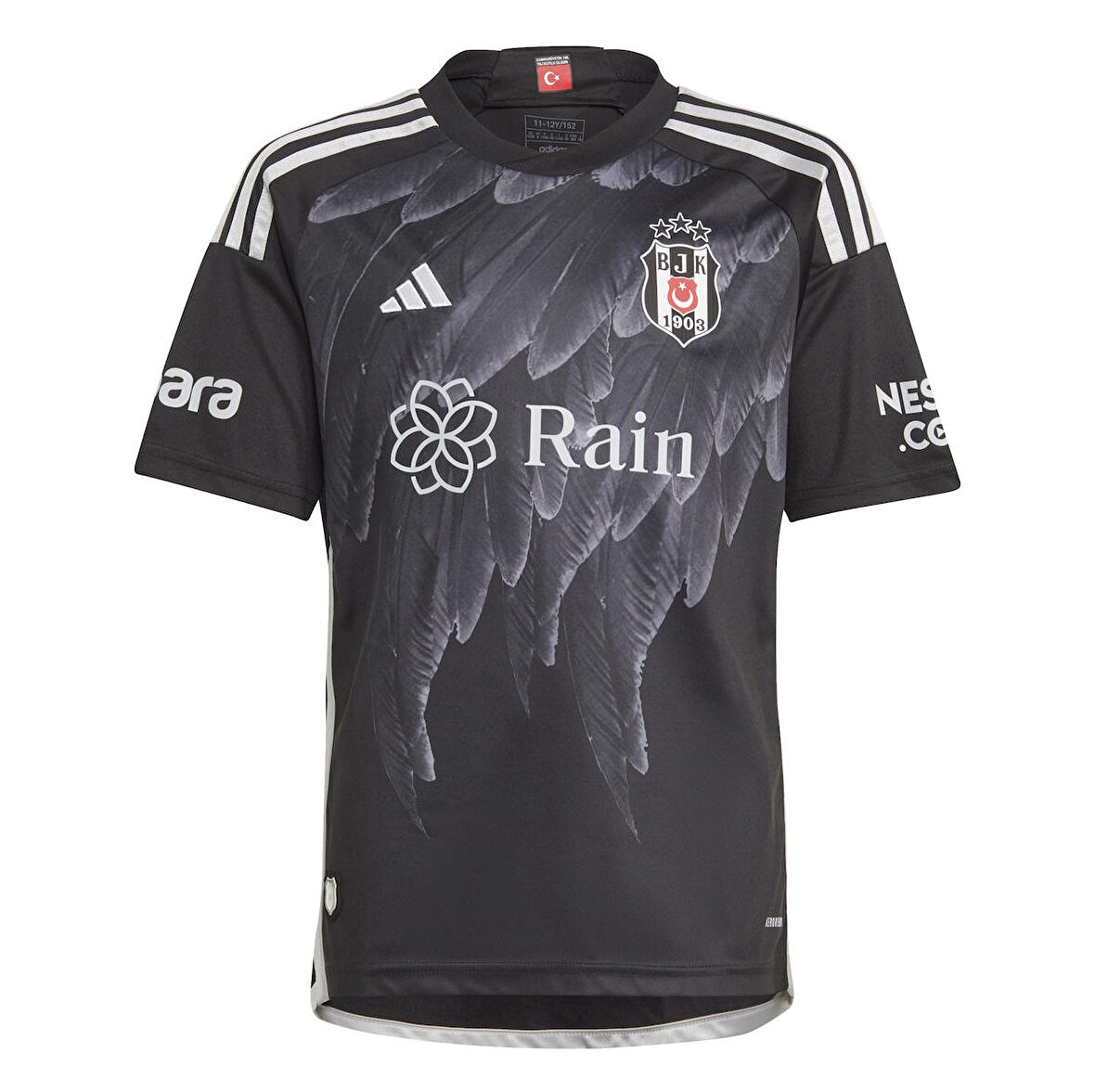 adidas Siyah Erkek Çocuk Bisiklet Yaka Kısa Kollu Düz Forma IP1701 BJK A JSY Y