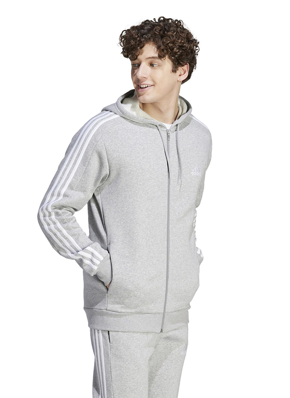 adidas Zip Ceket, M, Gri