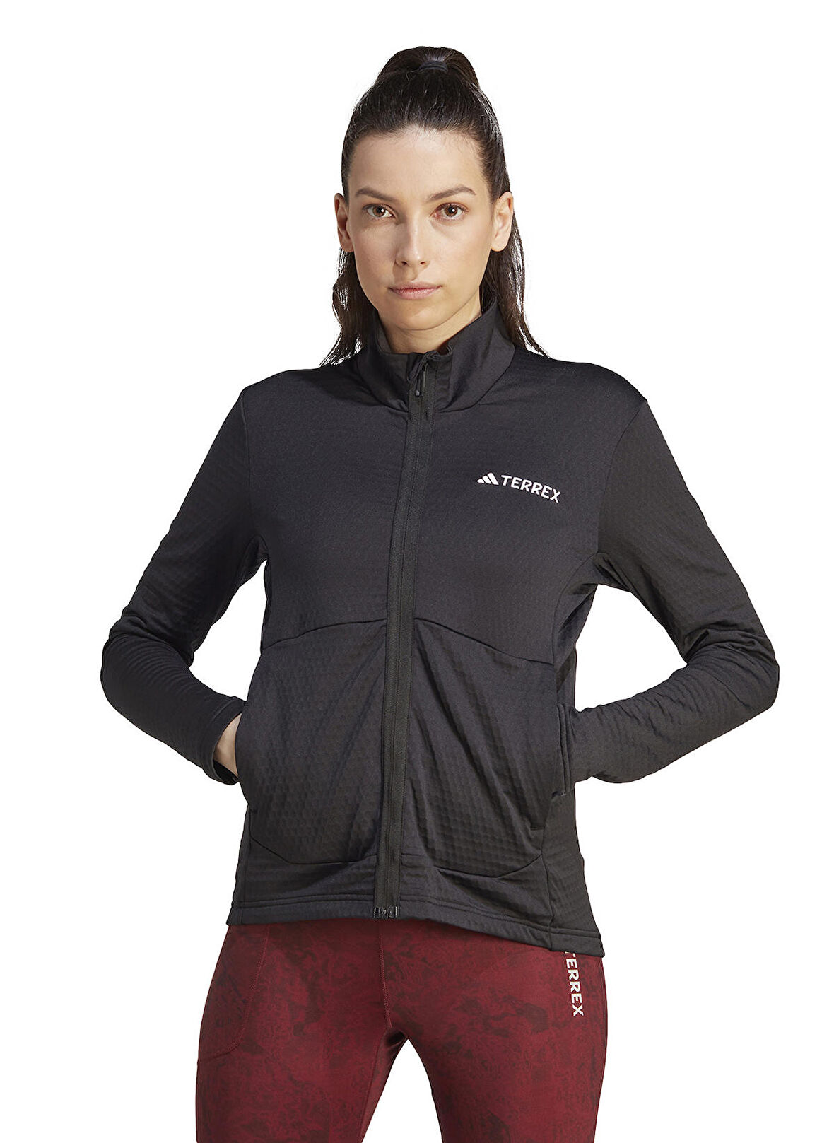 adidas Siyah Kadın Dik Yaka Polar Sweatshırt IB1814-W MT LT FL JA       BLA