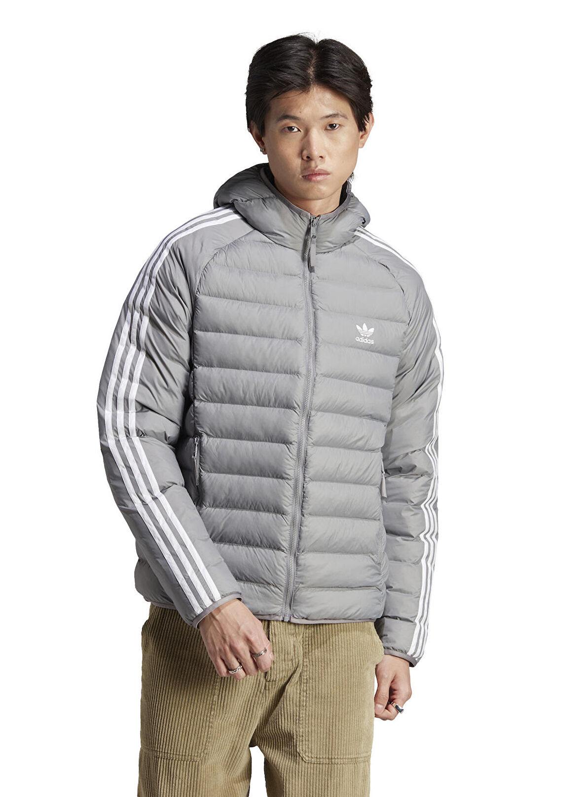 adidas Gri Erkek Kapüşon Yaka Mont HZ0689-PAD HOODED PUFF