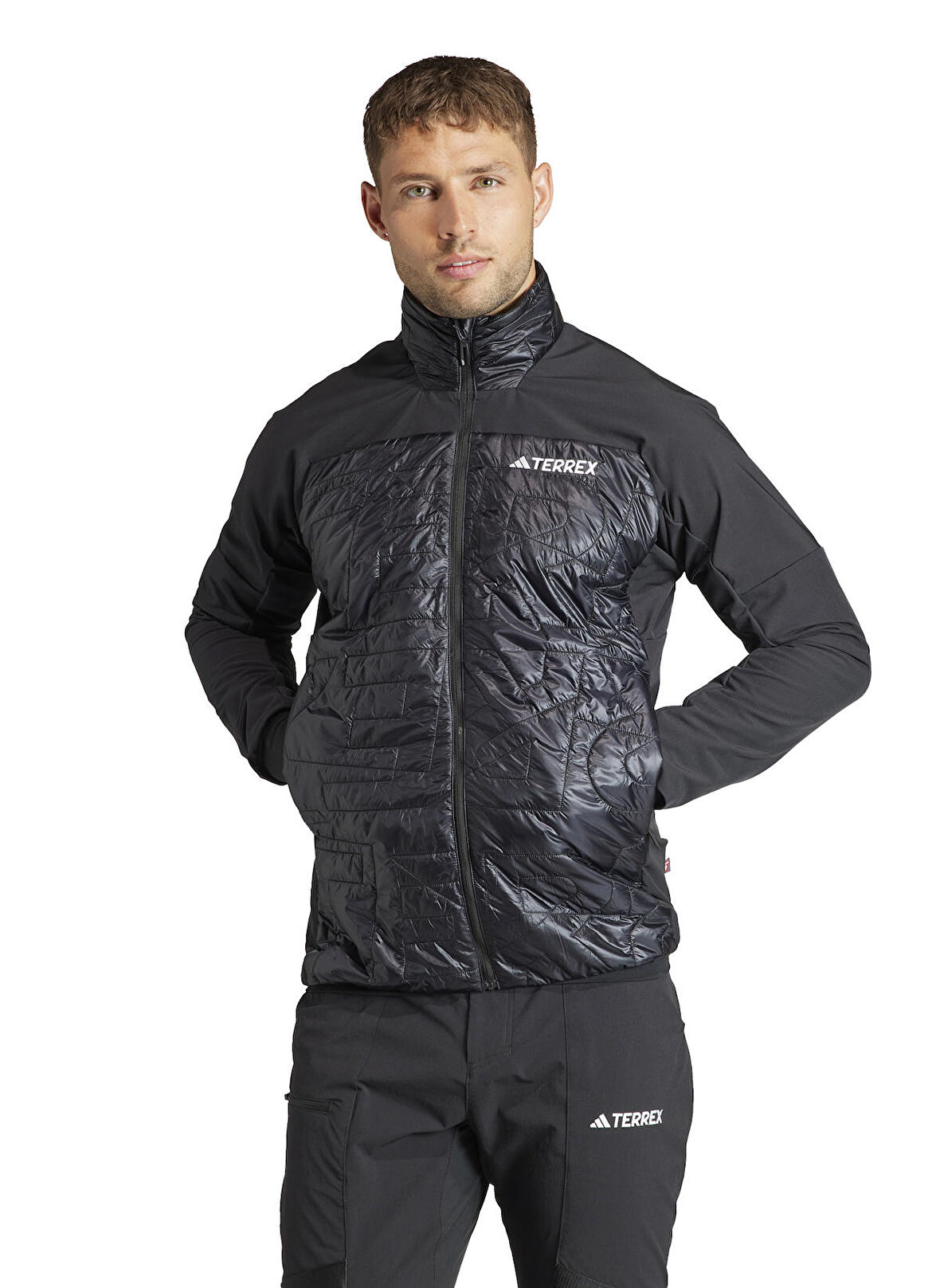 adidas Siyah Erkek Dik Yaka Mont IB4196-XPR VARIL HYB JACKET