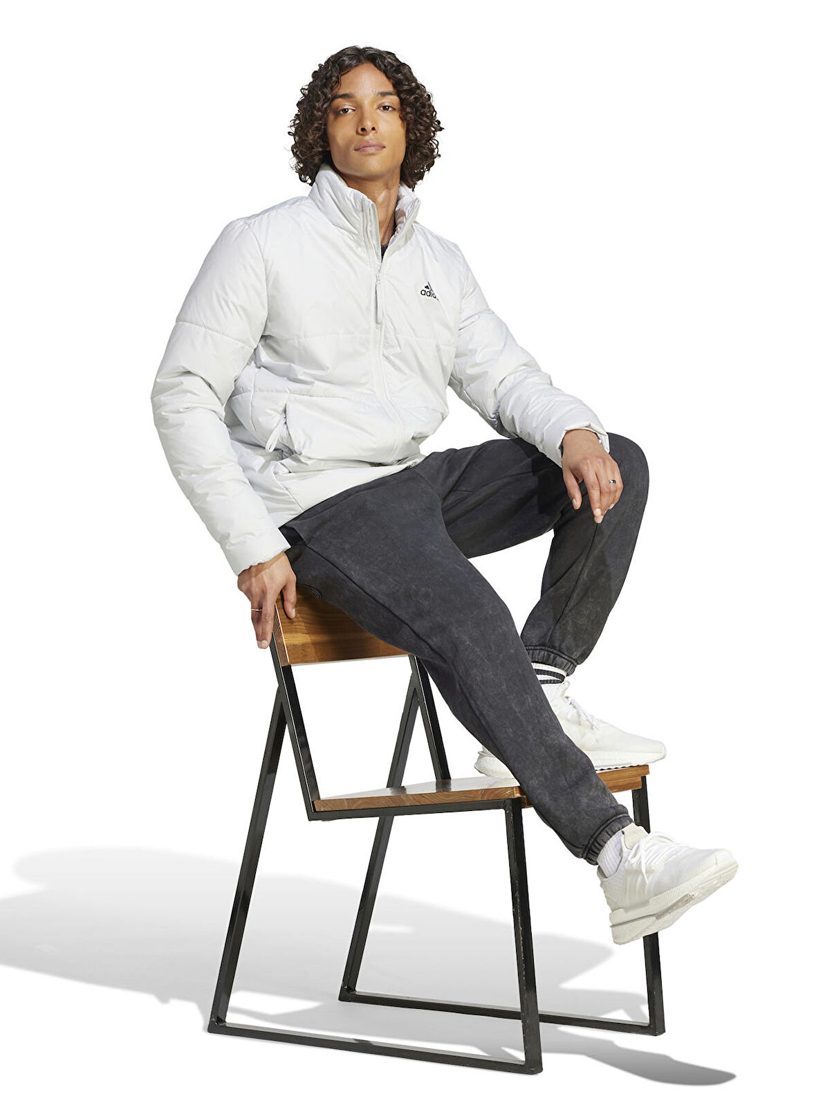 adidas Gri Erkek Kapüşon Yaka Regular Fit Mont IK0504-BSC 3S INS JKT      GRE