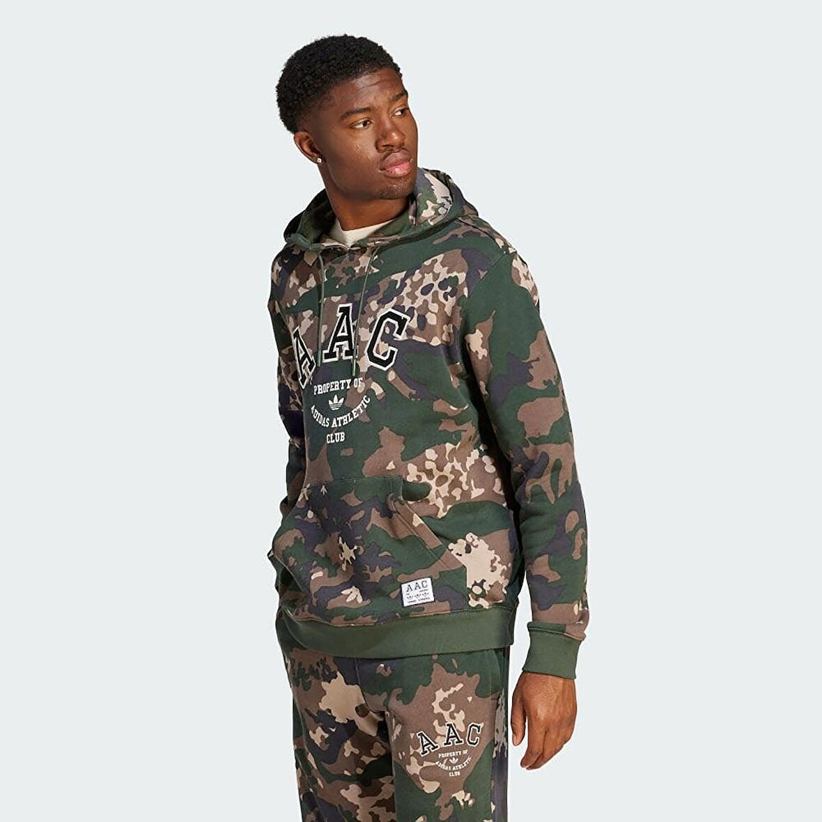 Adidas Erkek Günlük Kapşonlu Sweatshirt Hoodie Aac Camo Ir9476