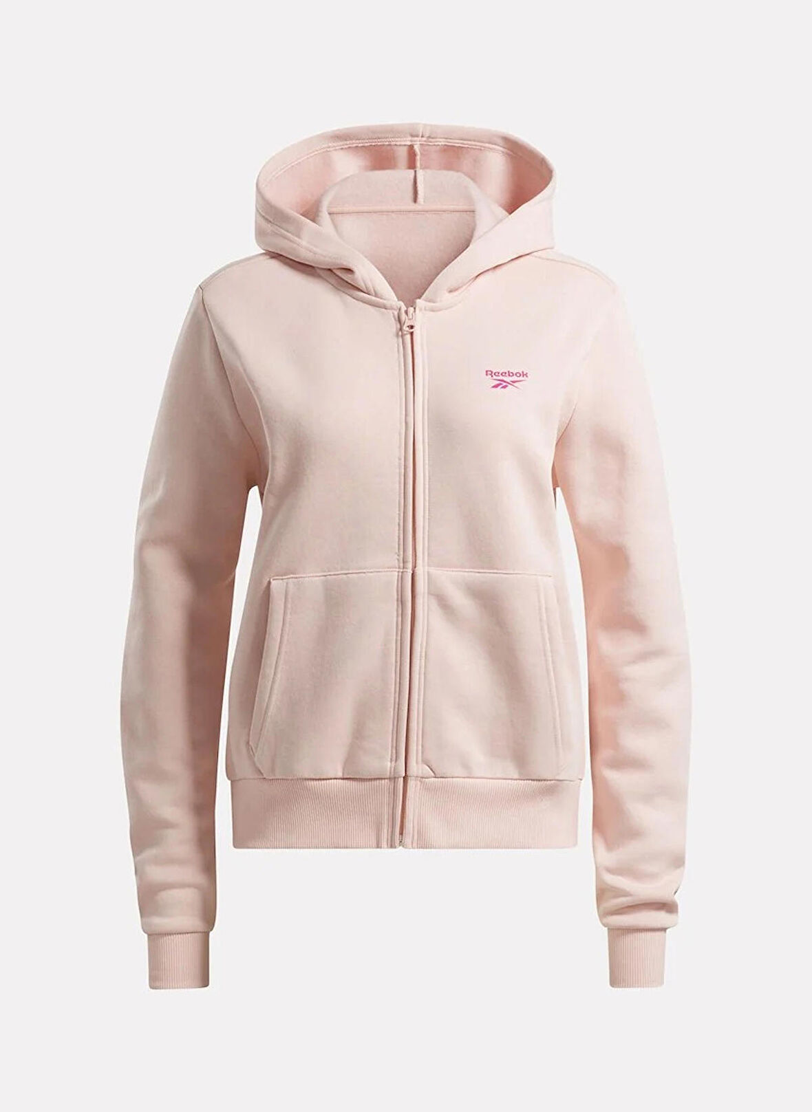 Reebok Açık Pembe Kadın Yuvarlak Yaka Sweatshirt IQ4422 RI SL FLEECE FZ