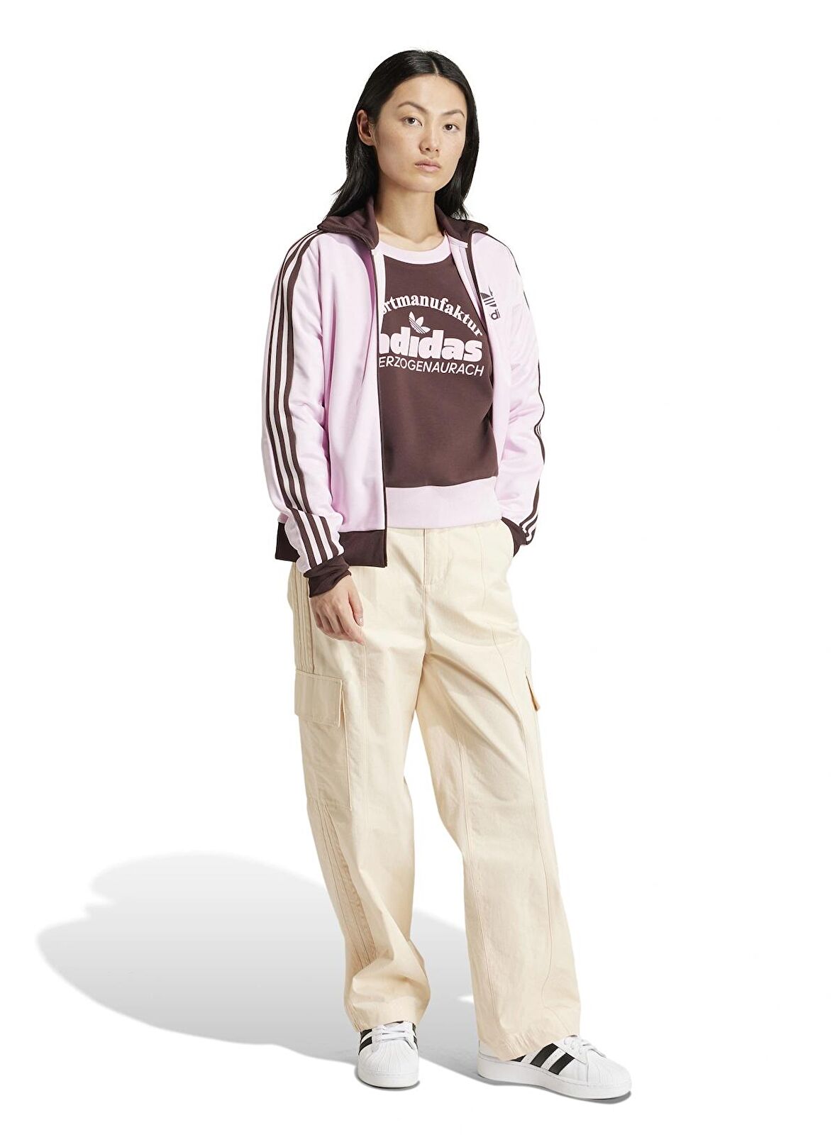adidas Zip Ceket, XS, Pembe