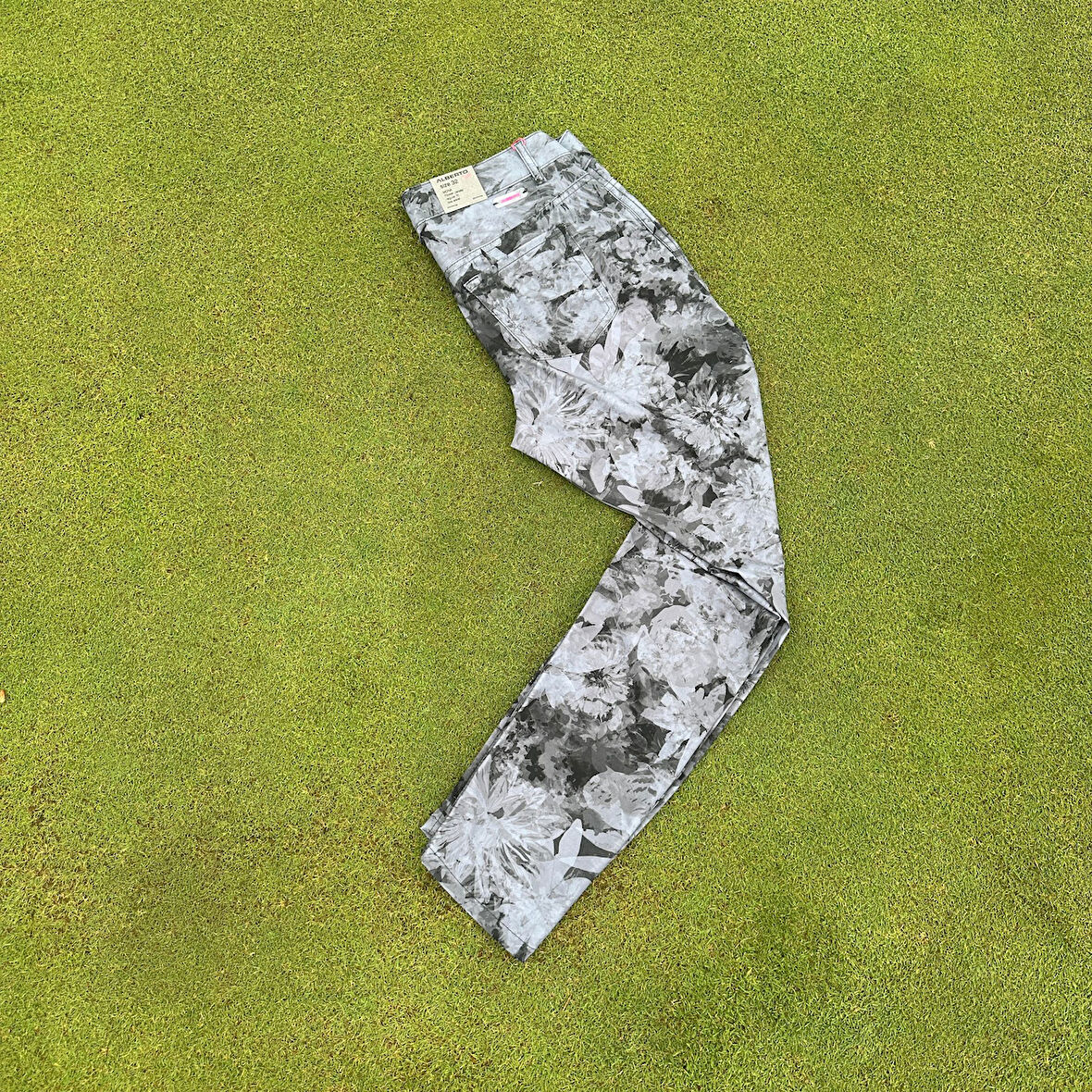 Alberto Mona Flower Jersey Düşük Bel Dar Paça Desenli Kadın Pantolon