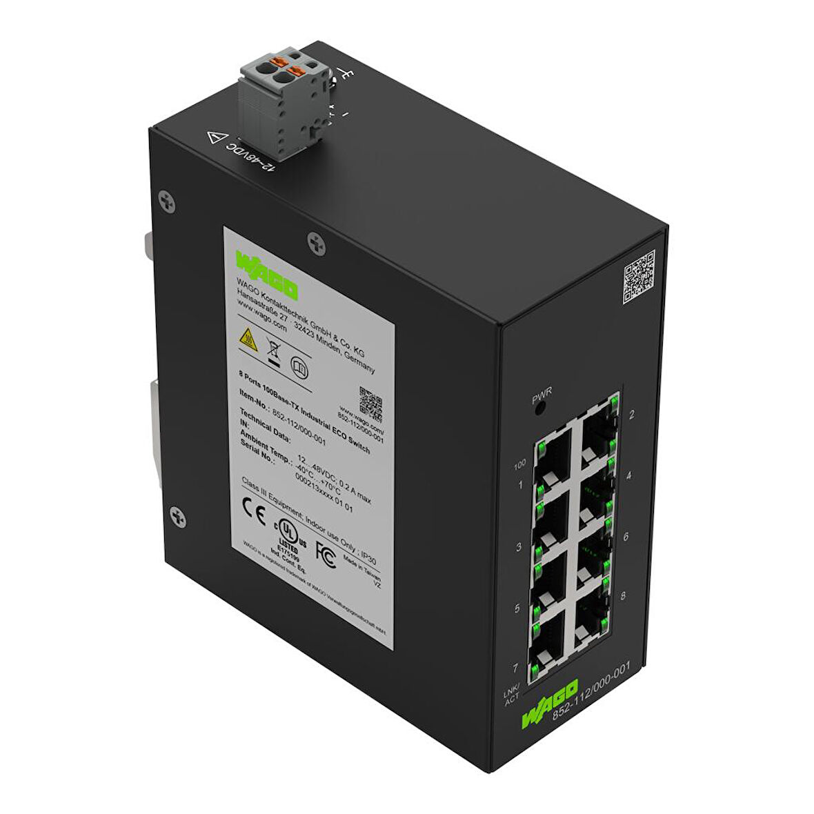 WAGO 852-112/000-001 8-port Endüstriyel Switch 100Base-TX