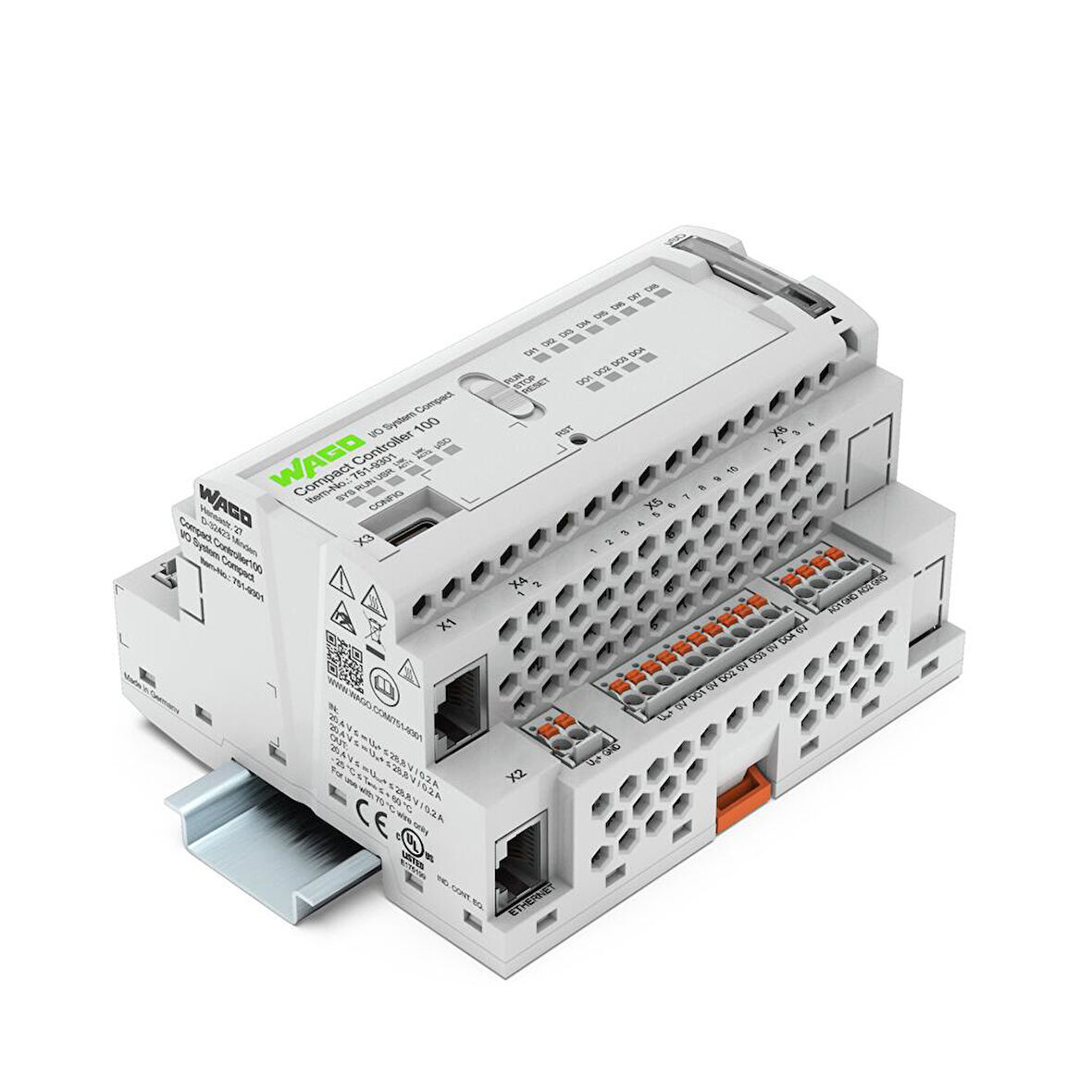 WAGO 751-9301 PLC Kontrolör 100 8DI;4DO;2AI;2AO RS485;ETHERNET;SD