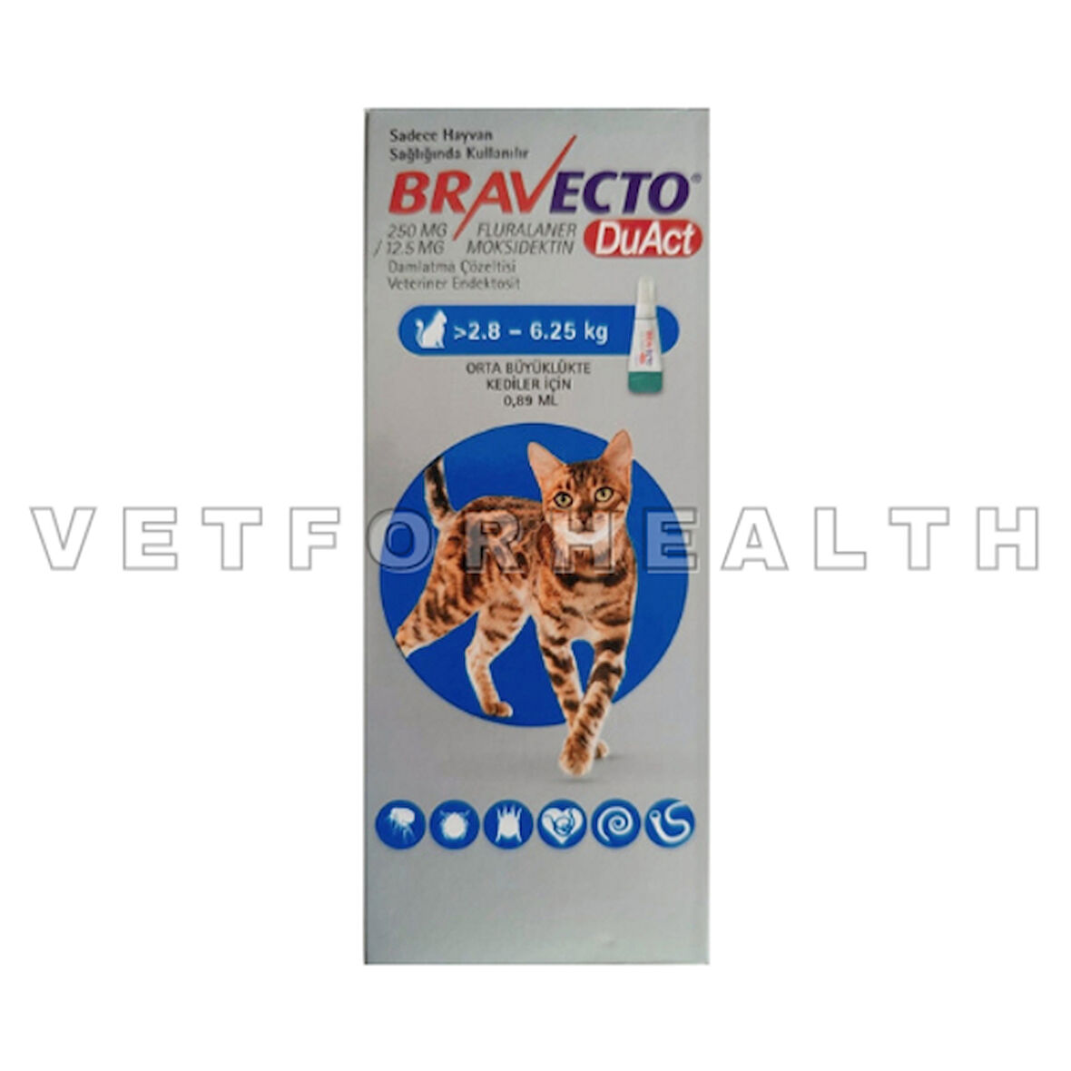 Bravecto DuAct 2.8-6.25 kg Kediler İçin Damla 0.89 ml 1 Tüp SKT:07.25