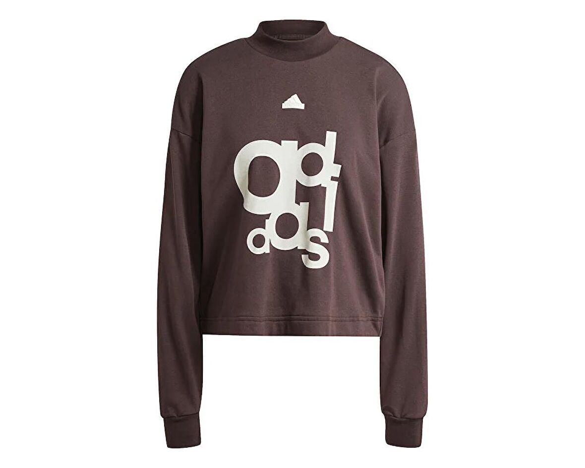 adidas W Bluv Crew Kadın Günlük Sweatshirt IS4298 Kahverengi
