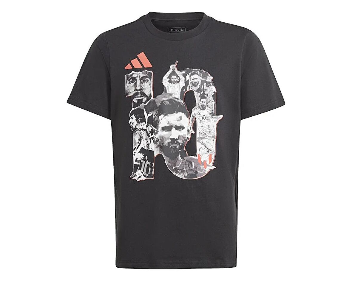 adidas Y Mesii G T Çocuk Futbol Tişörtü IU2227 Siyah