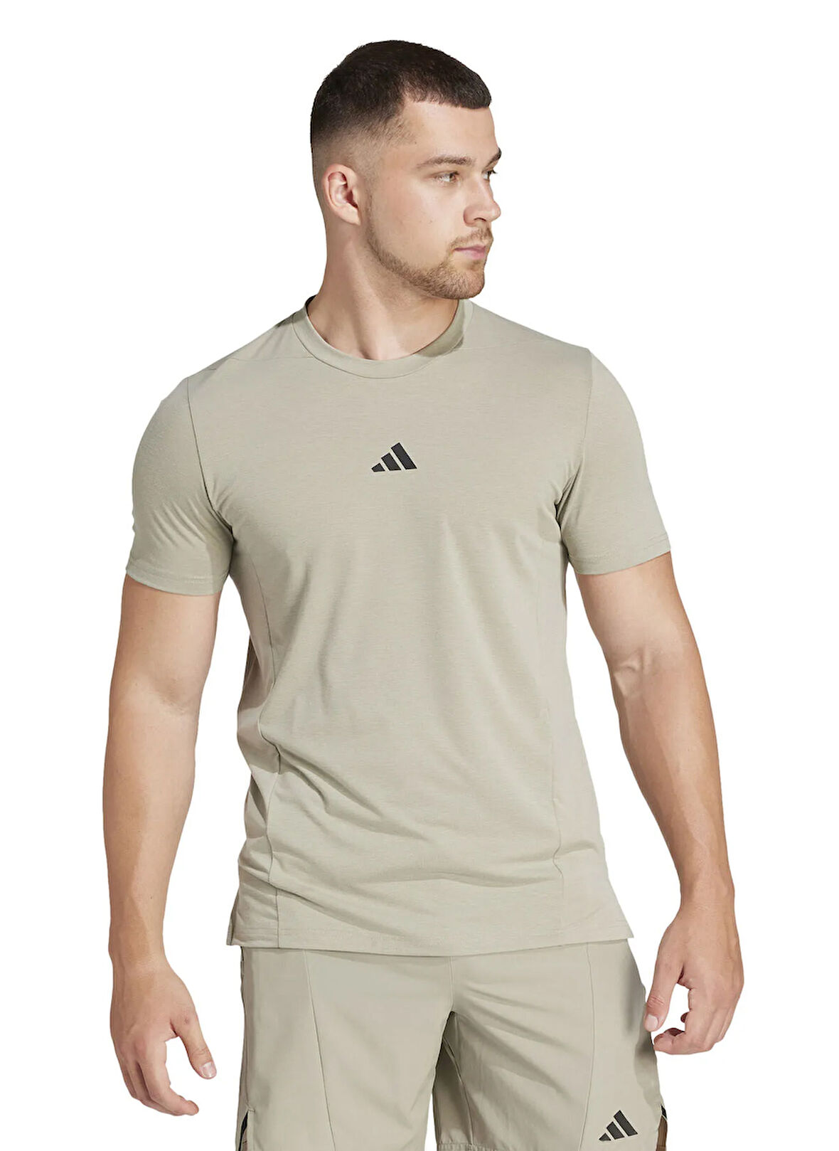 IS3817 D4T TEE Gri Erkek Yuvarlak Yaka Slim Fit T-Shirt