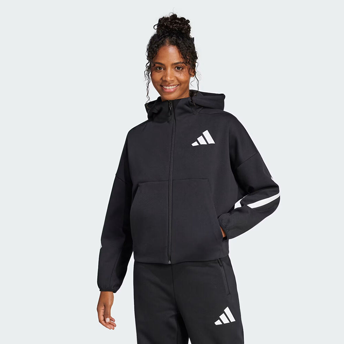 Adidas Kadın Günlük Kapşonlu Tek Üst W Z.N.E. Fz Jc5392