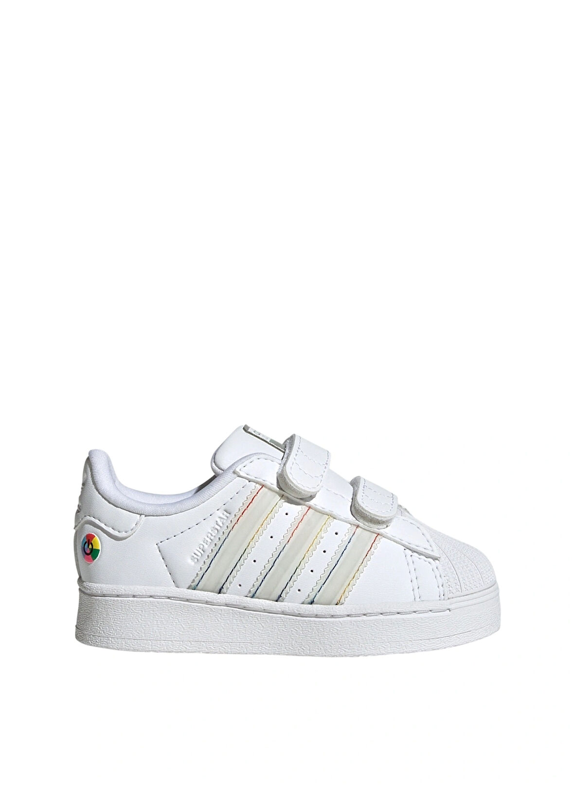 adidas Beyaz - Yeşil Bebek Yürüyüş Ayakkabısı JI0511-SUPERSTAR LED LIGHTS CF I