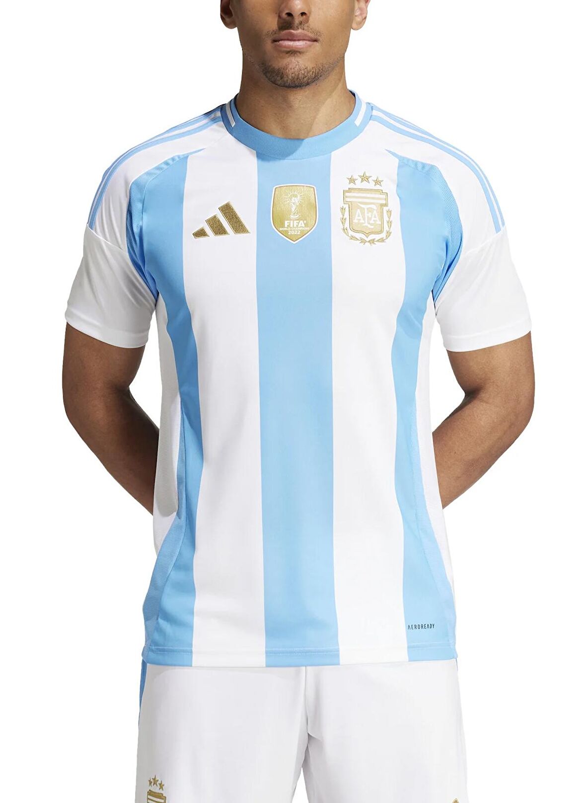 adidas Beyaz Erkek Yuvarlak Yaka Forma IP8409 AFA