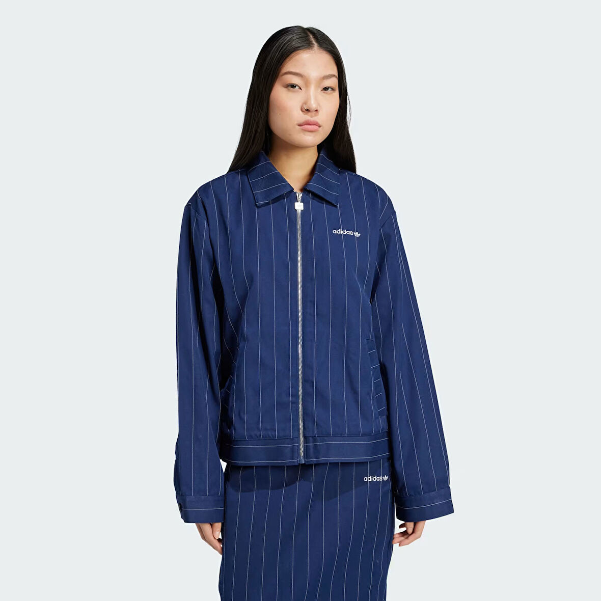 Adidas Kadın Günlük Eşofman Üstü Pinstripe Harrington Jacket Jj3477