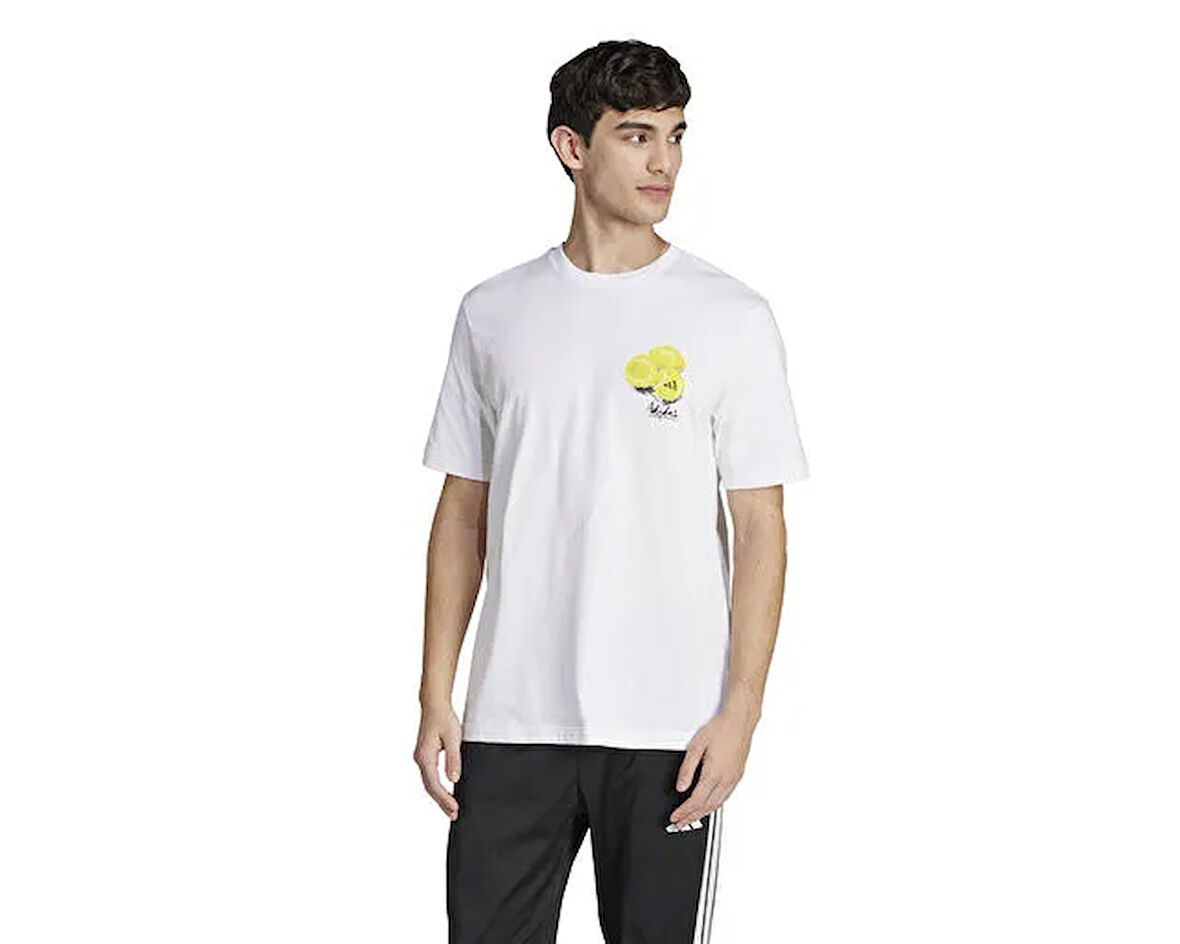 Adidas M L Sl Lemon T Kadın Günlük Tişört JJ3959 Beyaz
