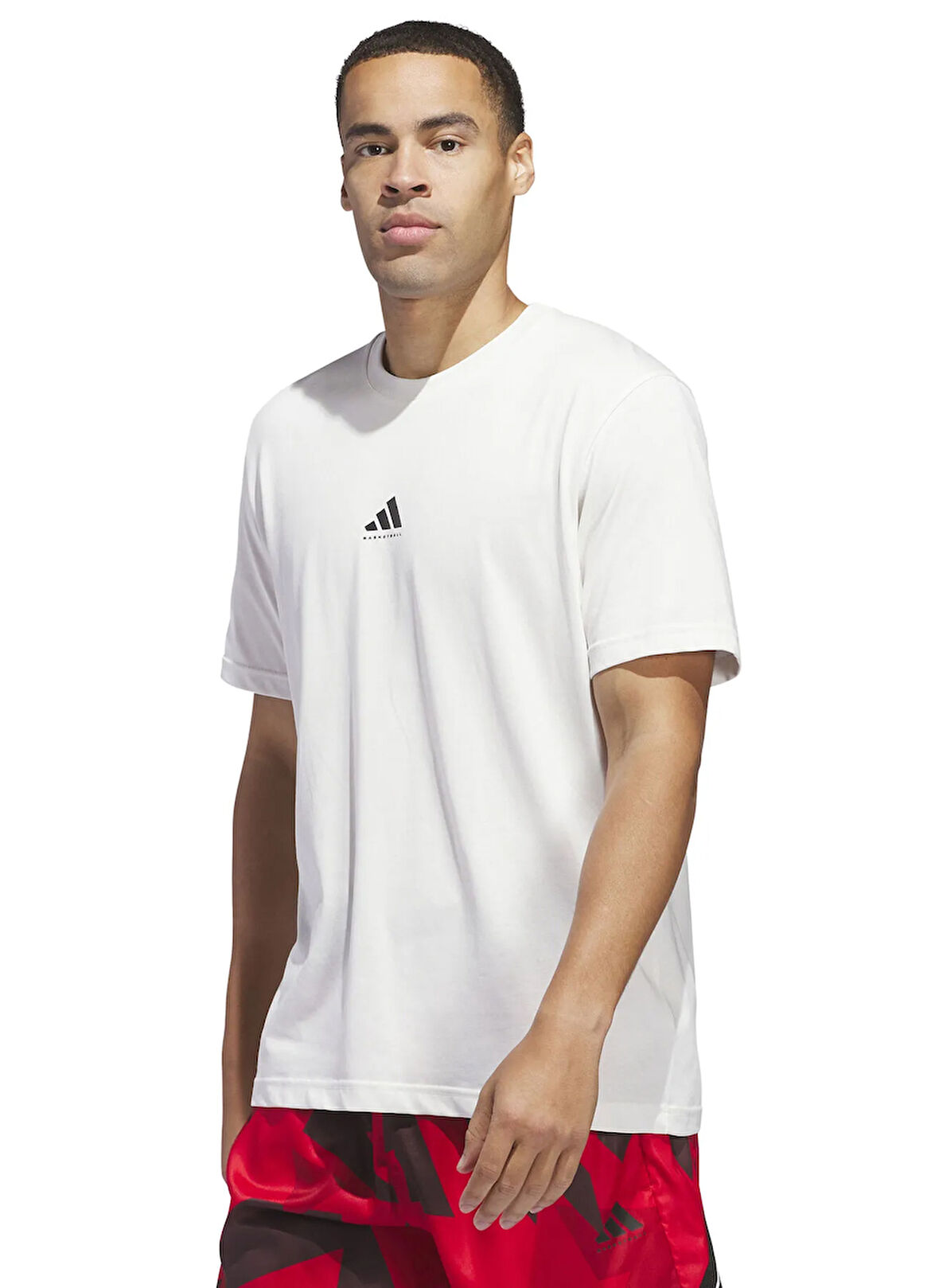 adidas JI7572 ADI BB GFX TEE Beyaz Yuvarlak Yaka Loose Fit Düz Erkek T-Shirt