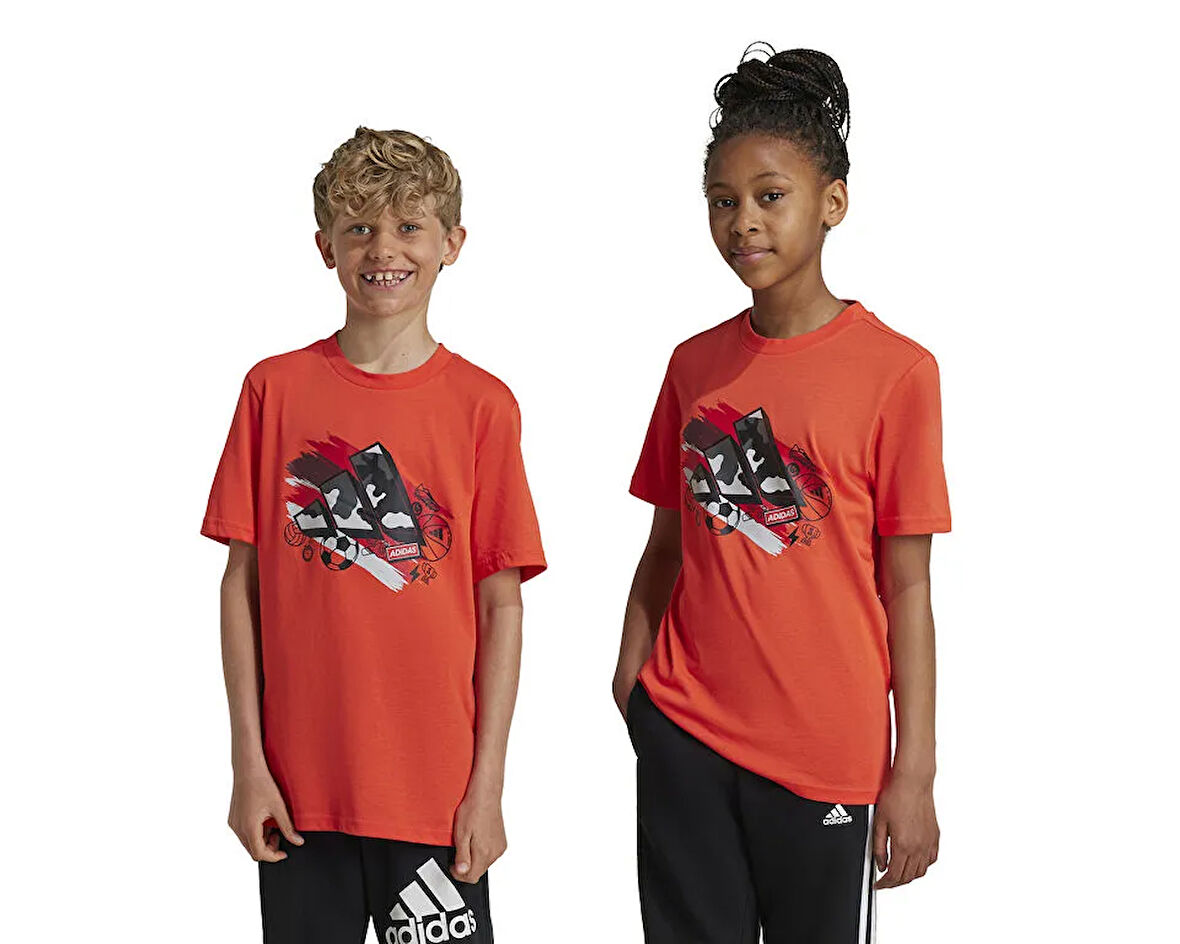 adidas Train Boys Çocuk Günlük Tişört IW2488 Kırmızı